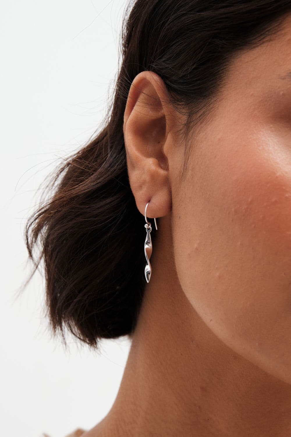 Sterling 925 Polished Twist Drop Earrings