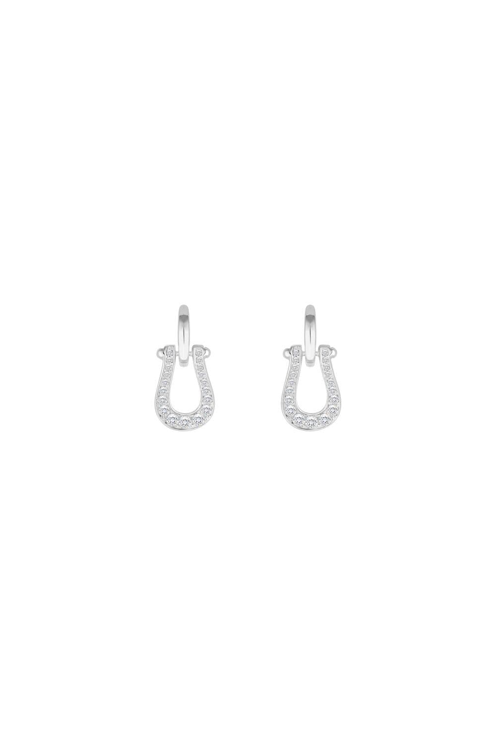 Sterling 925 Cubic Zirconia Horseshoe Earrings