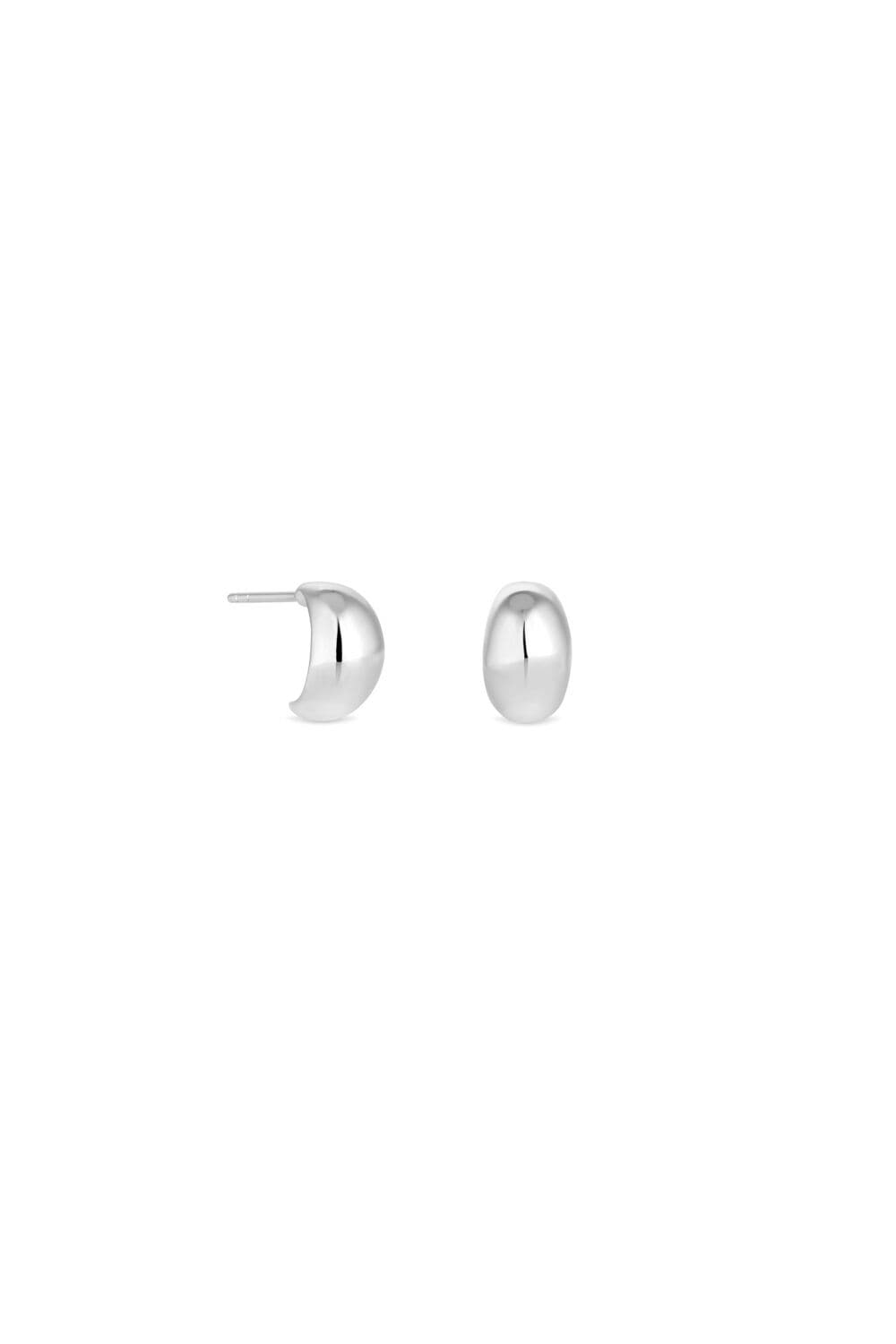 Sterling 925 Polished Dome Hoop Earrings