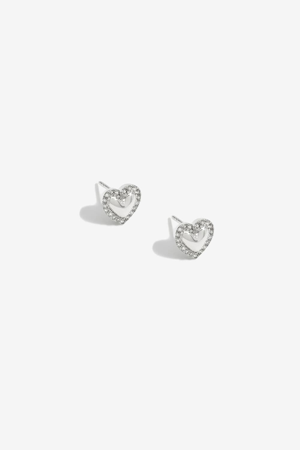 Sterling 925 Cubic Zirconia Heart Stud Earrings