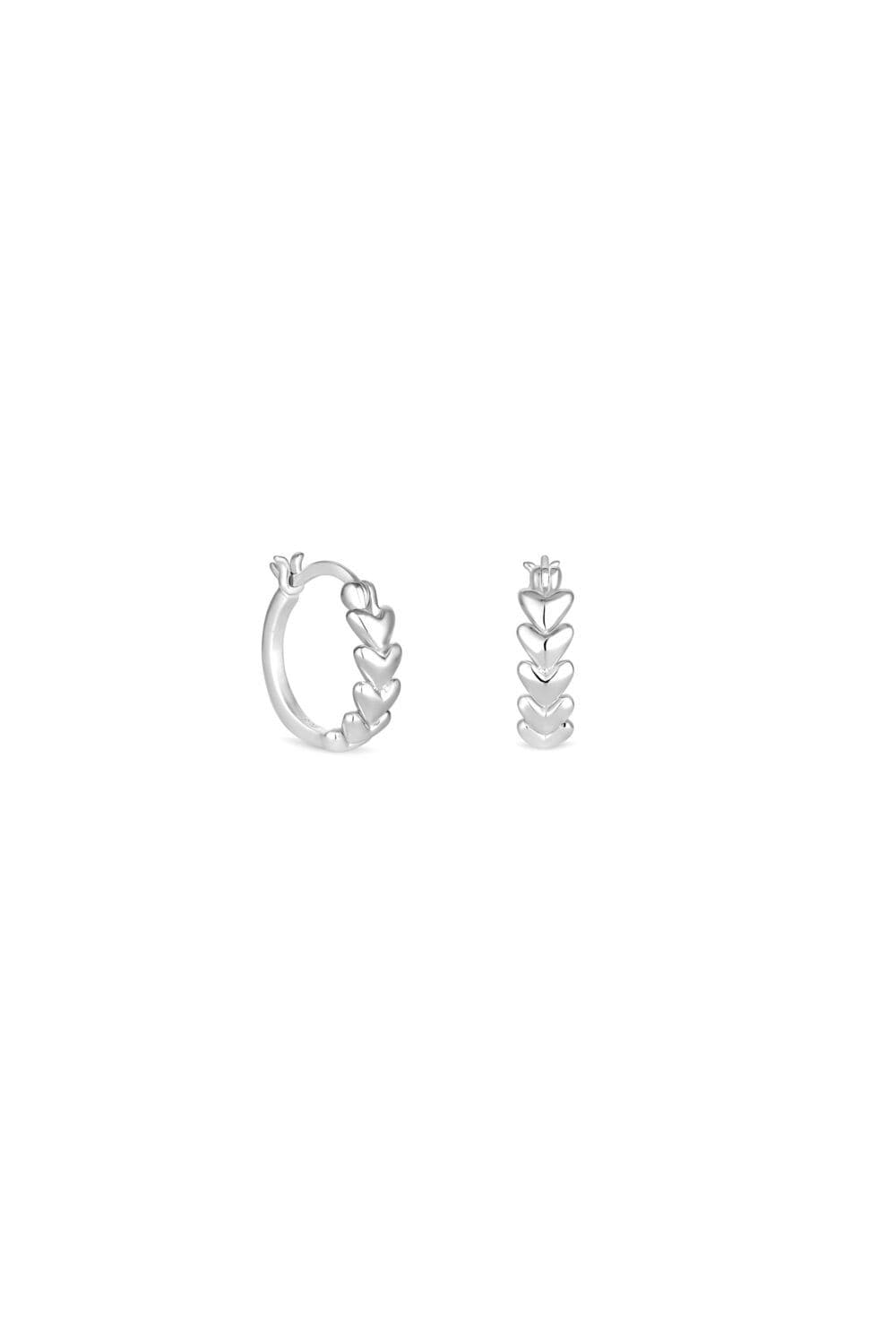 Sterling 925 Polished Heart Hoop Earrings