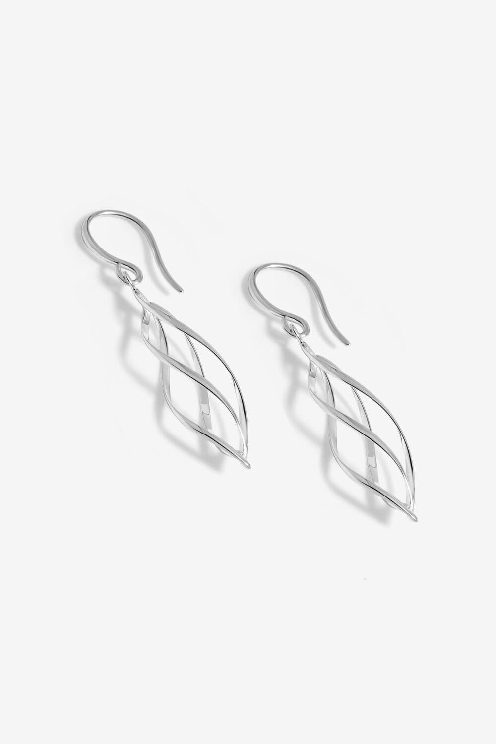 Sterling 925 Polished Spiral Drop Earrings