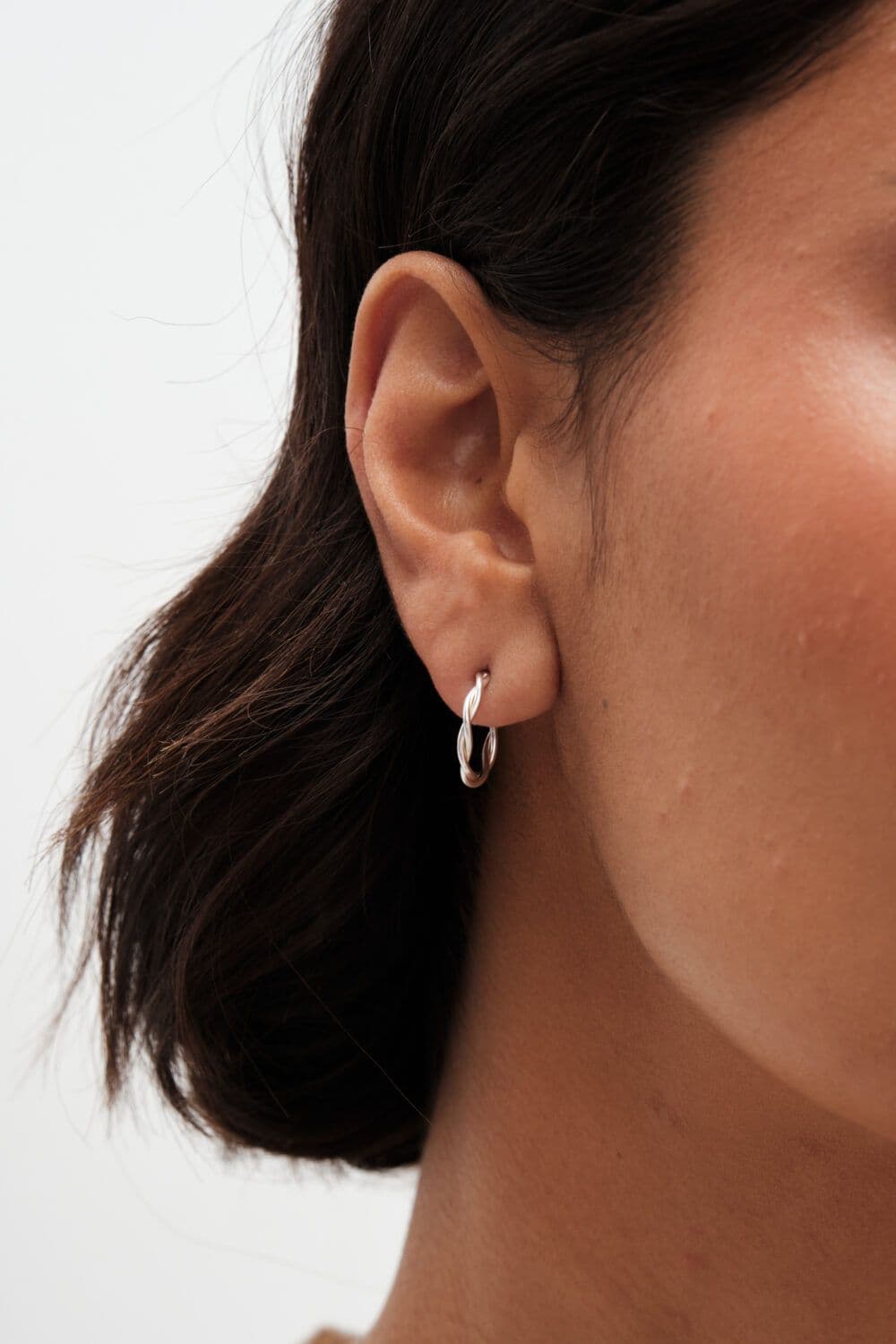Sterling 925 Twist Hoop Earrings