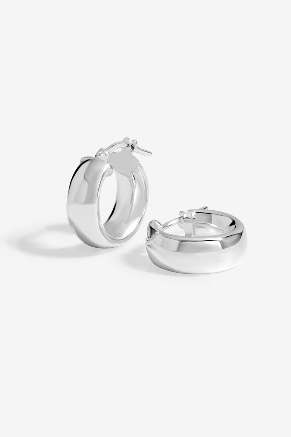 Sterling 925 Polished Chubby Mini Hoop Earrings