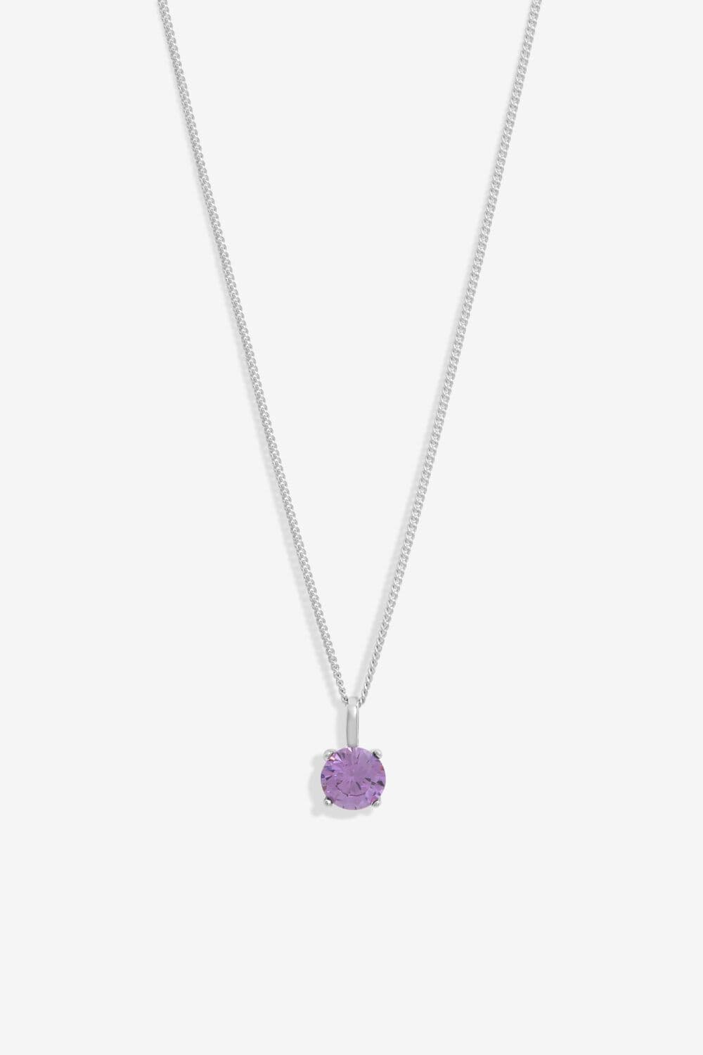 Sterling 925 Cubic Zirconia Amethyst Pendant