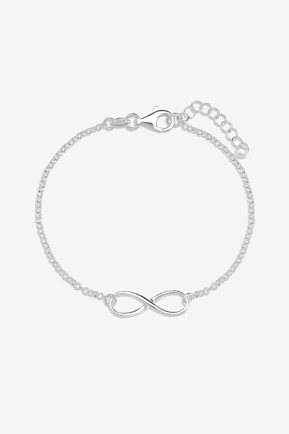 Sterling 925 Polished Fine Infinity Bracelet