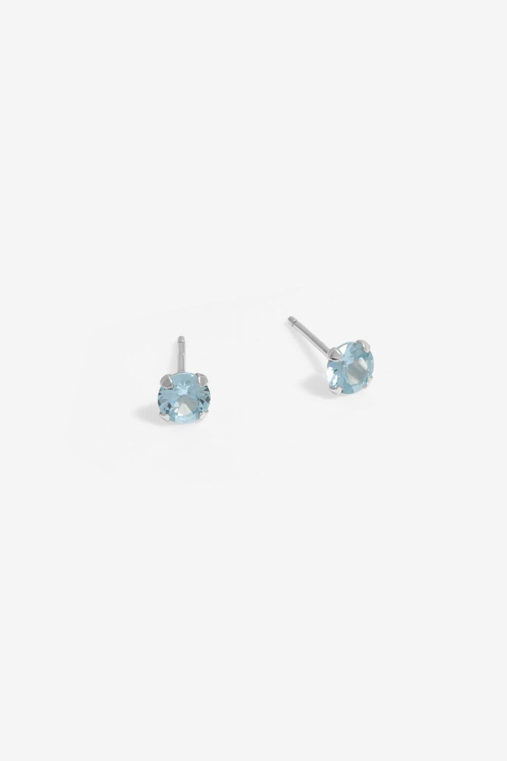 Sterling 925 Cubic Zirconia Topaz Round 8mm Stud Earrings