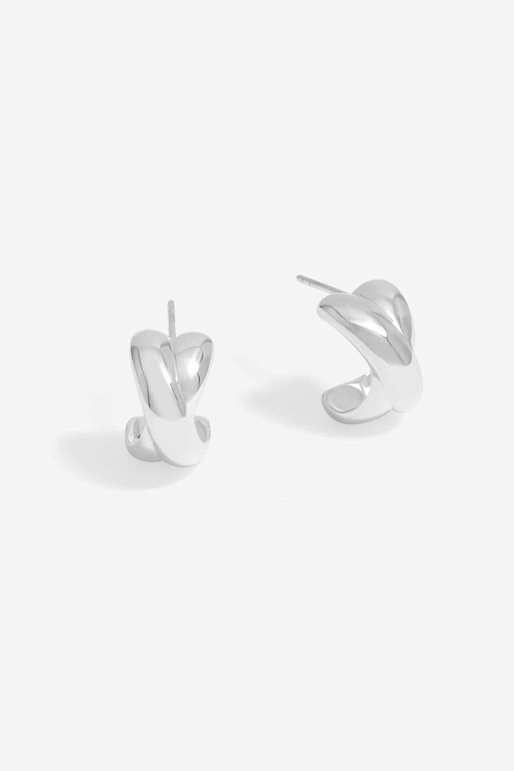 Sterling 925 Polished Kiss Hoop Earrings