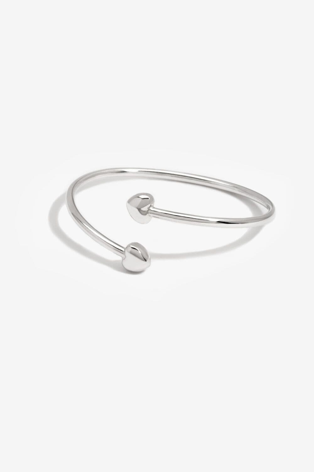 Sterling 925 Polished Puff Heart Cuff