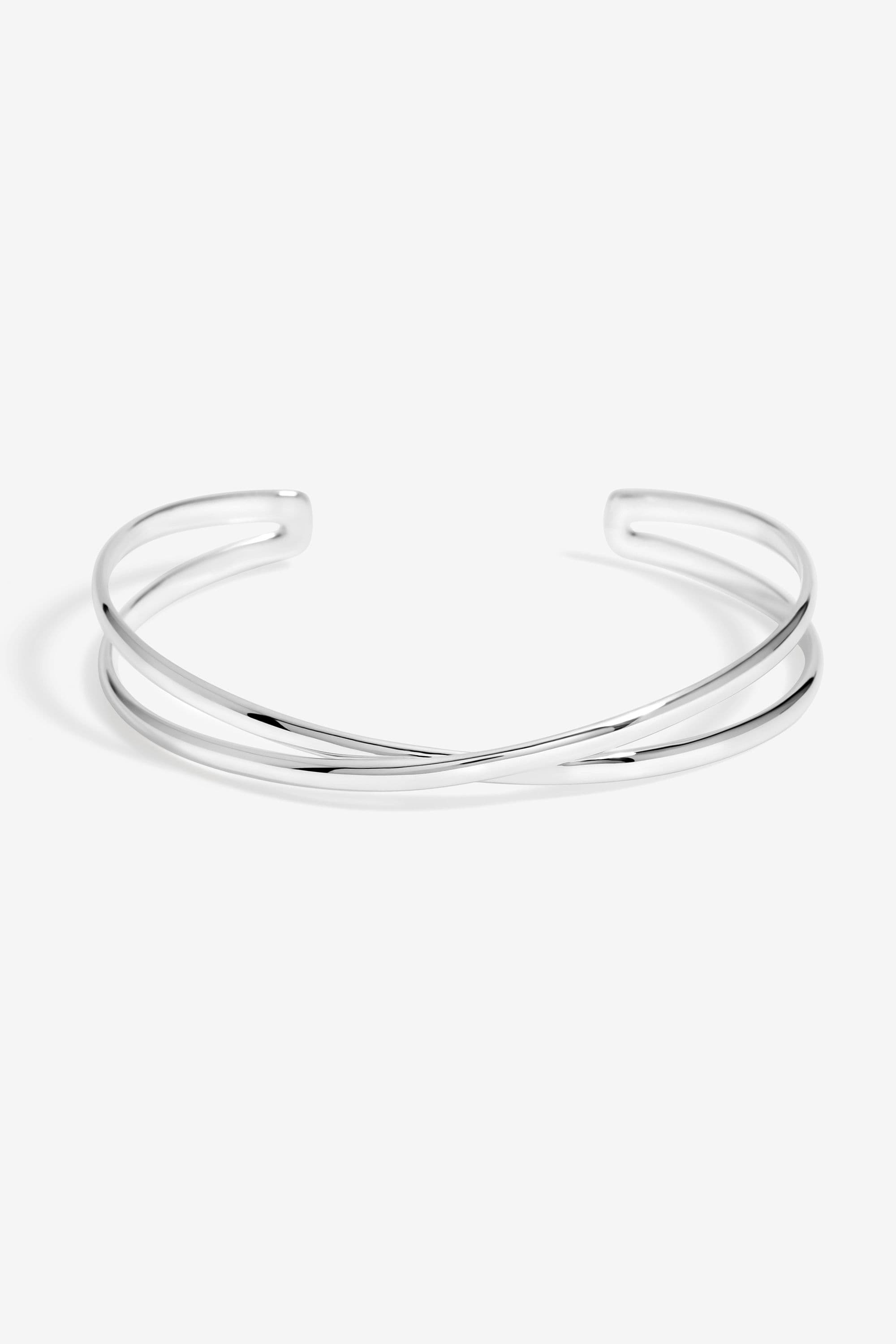 Sterling 925 Polished Open Crossover Cuff