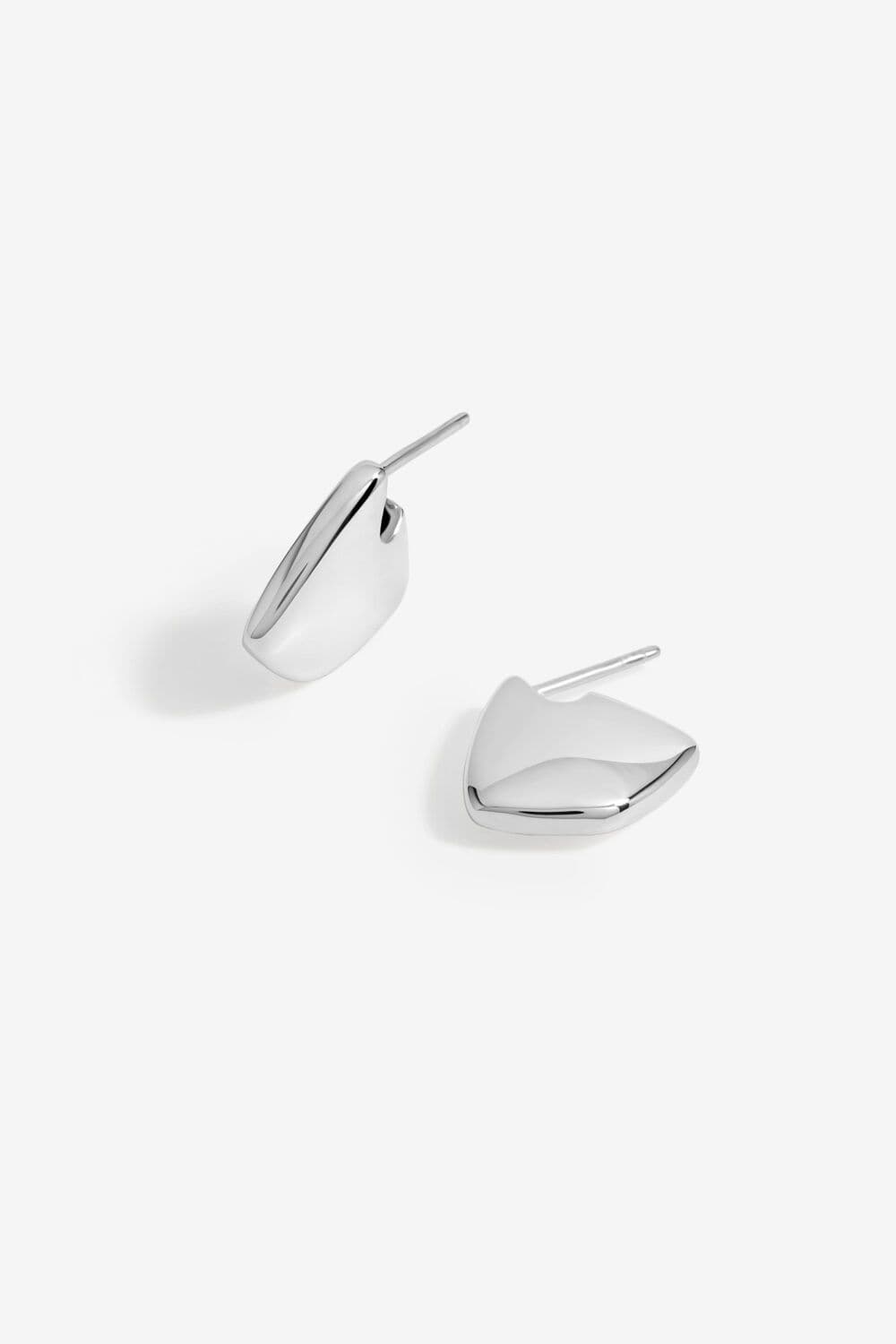 Sterling 925 Polished Angular Hoop Earrings