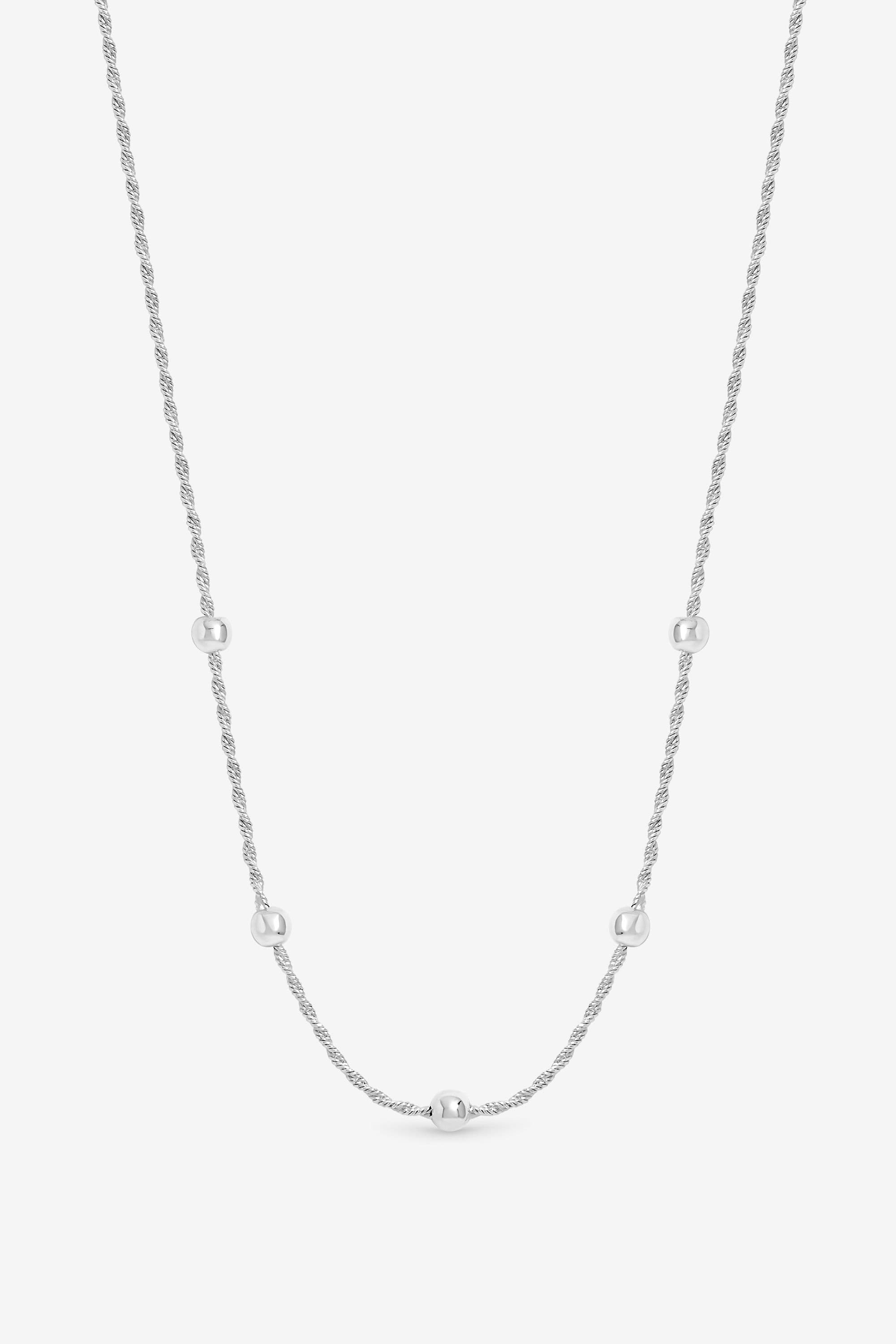 Sterling 925 Polished Station Allway Necklace