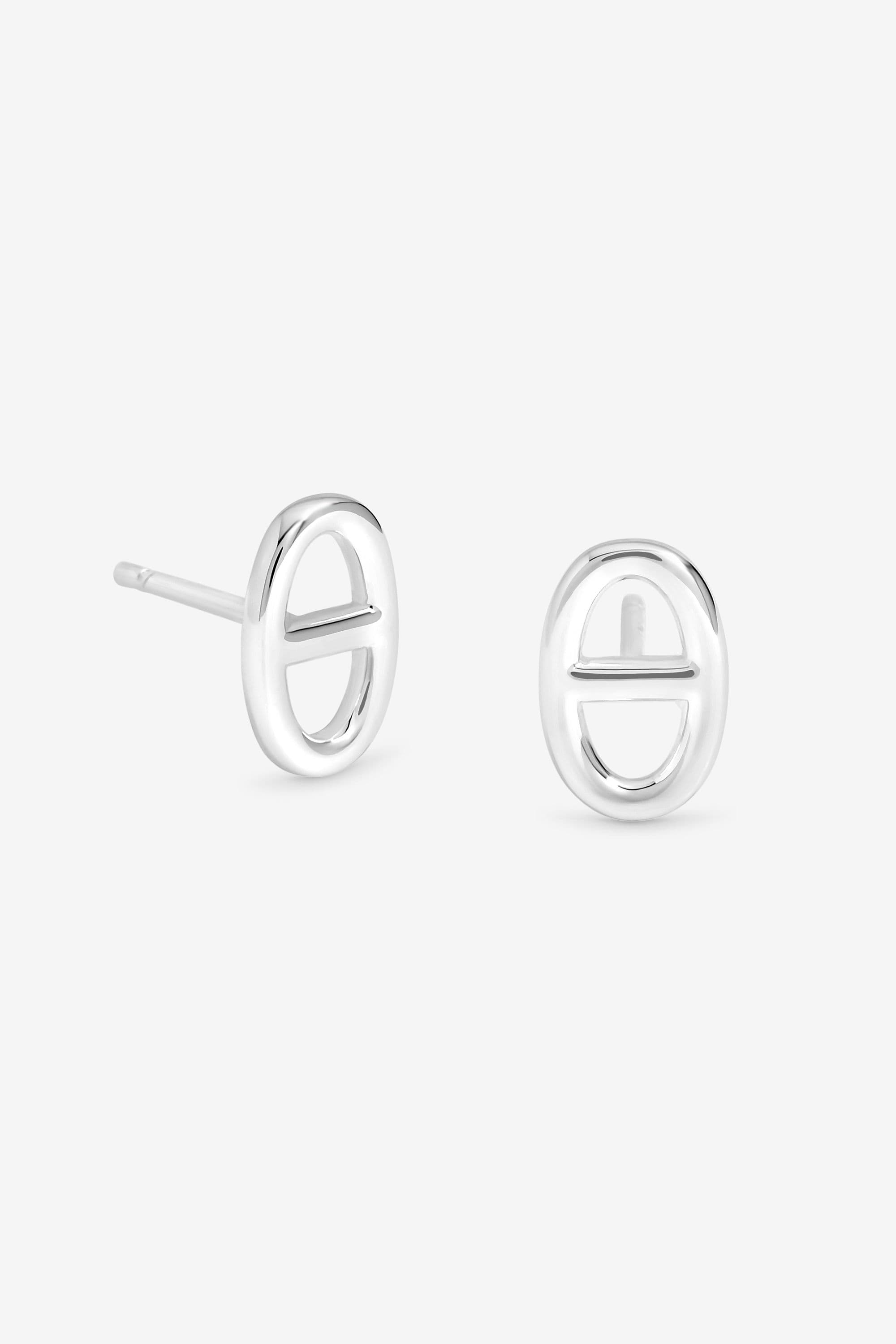 Sterling 925 Polished Marine Stud Earrings