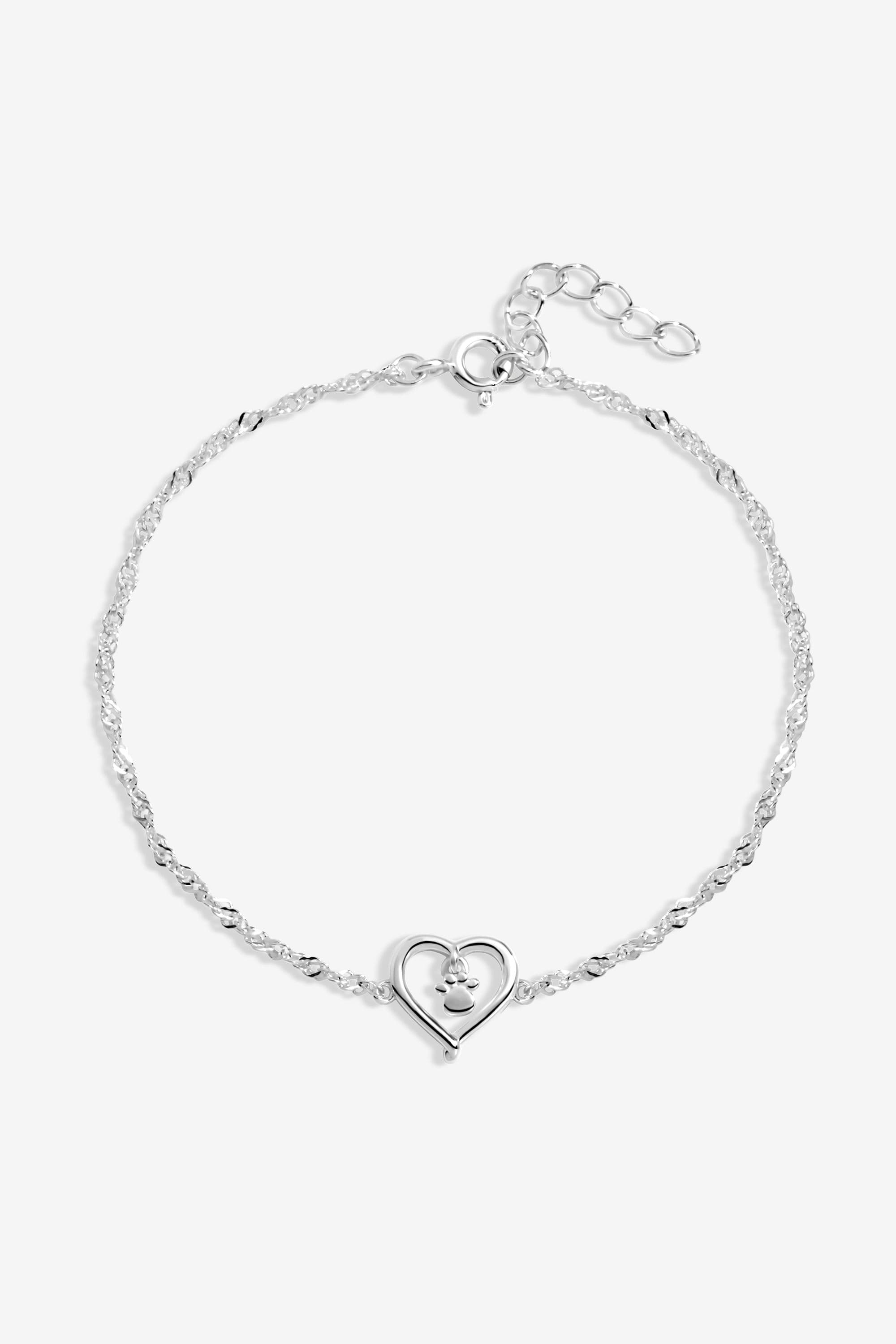 Sterling 925 Polished Paw print Bracelet