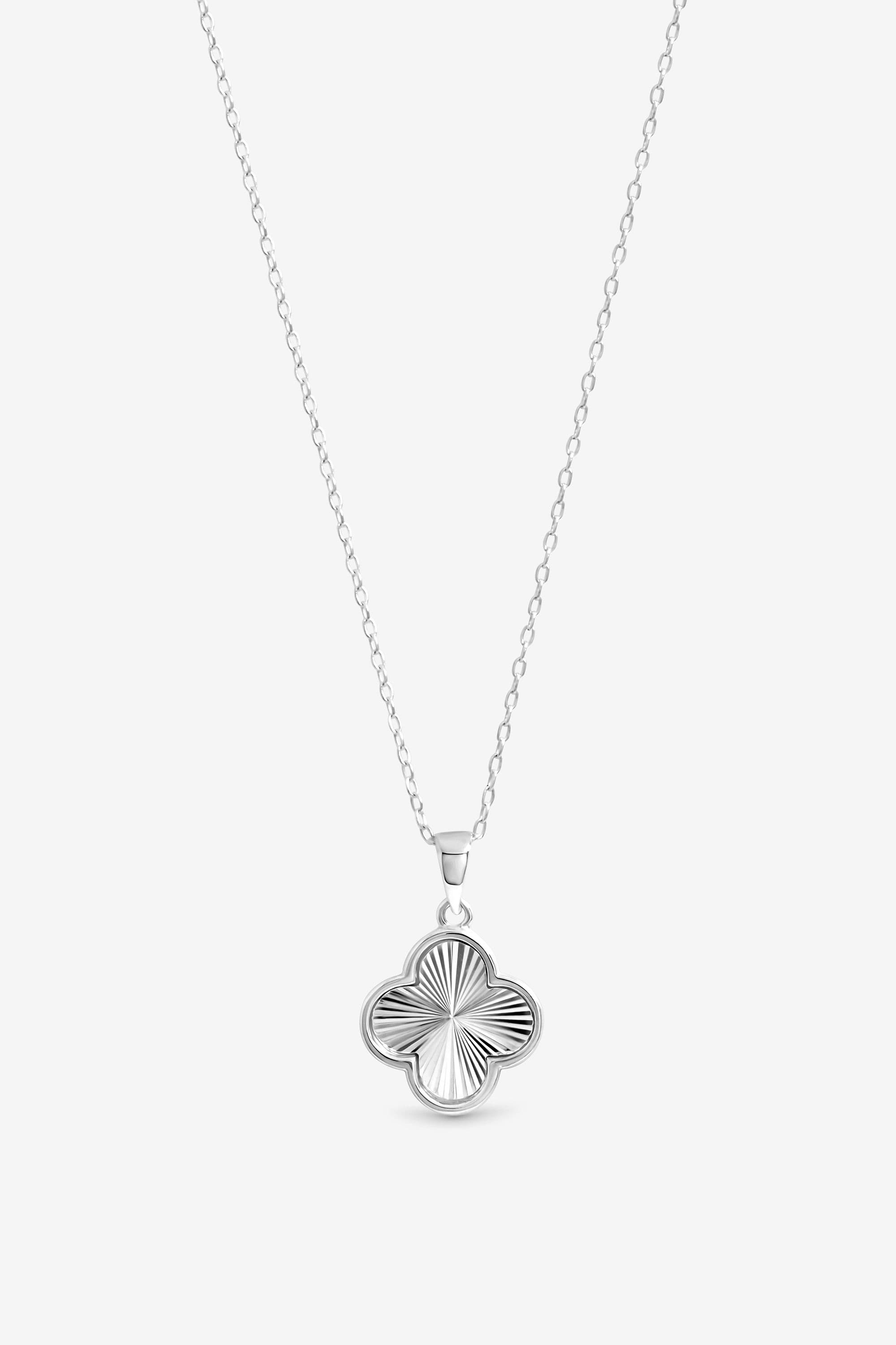 Sterling 925 Polished Ridged Clover Pendant