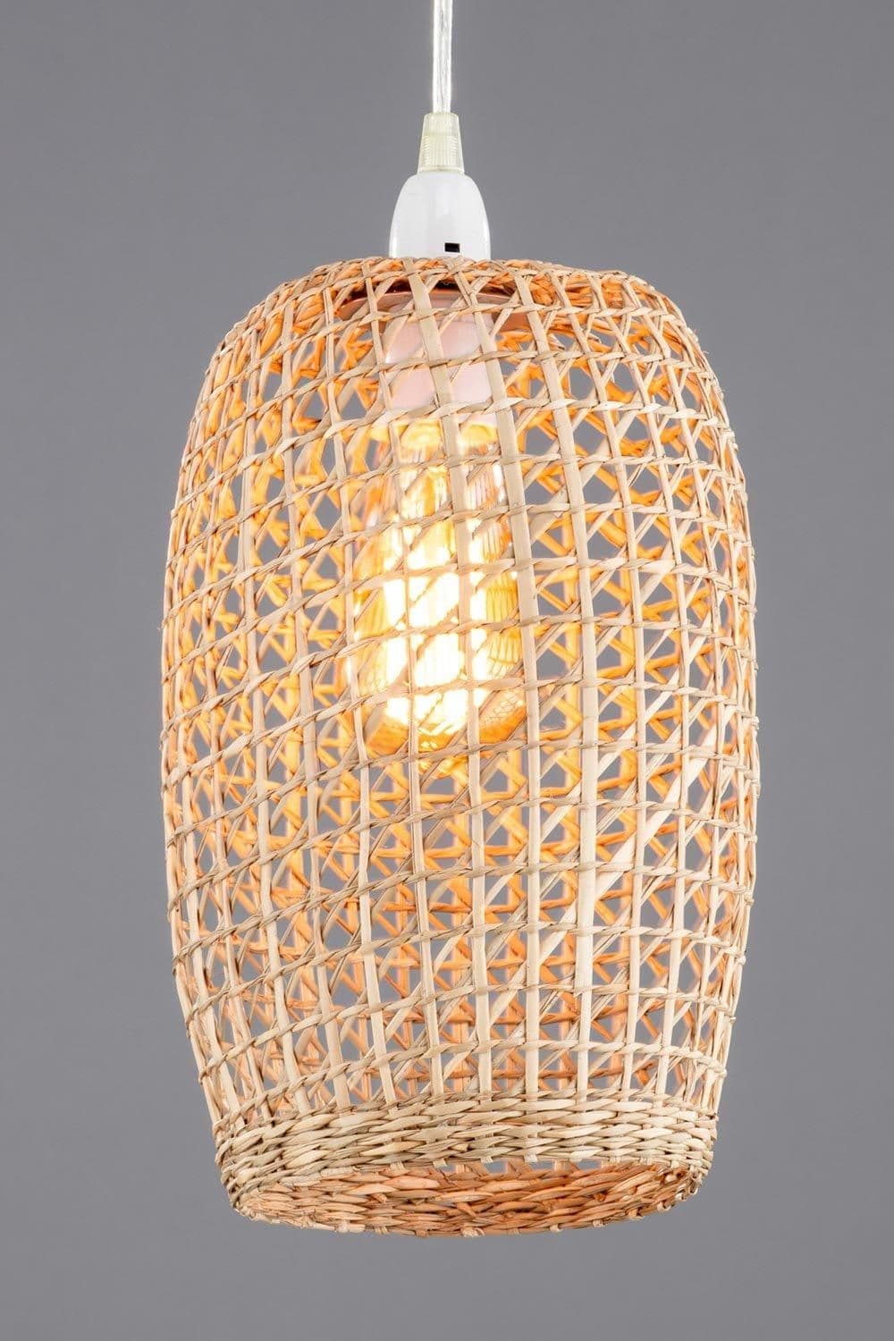 Small Woven Rattan Easy Fit Light Shade