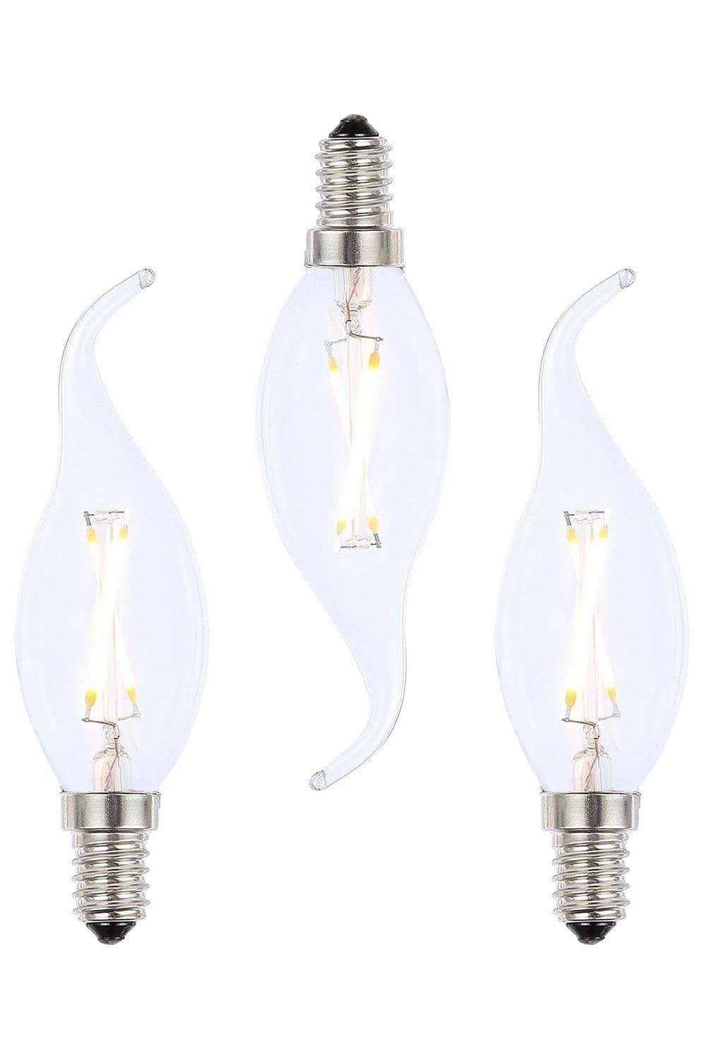 Pack 3 2W E14 Small Edison Screw Candle Bulb