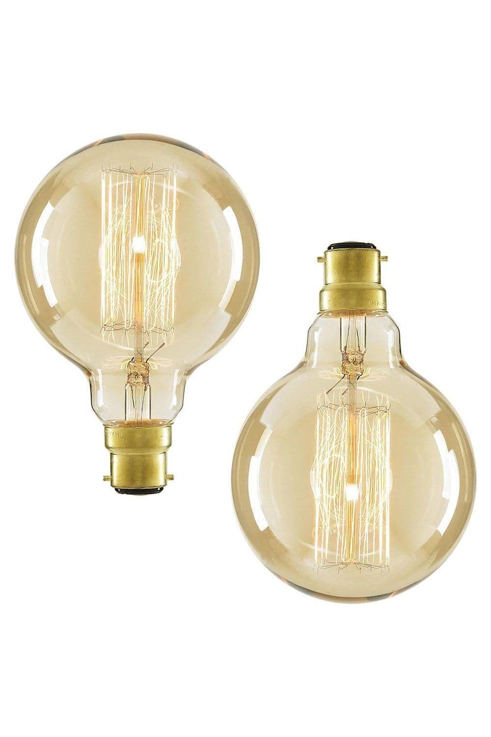 Pack 2 Tint 40W B22 Bayonet Cap Globe Bulb
