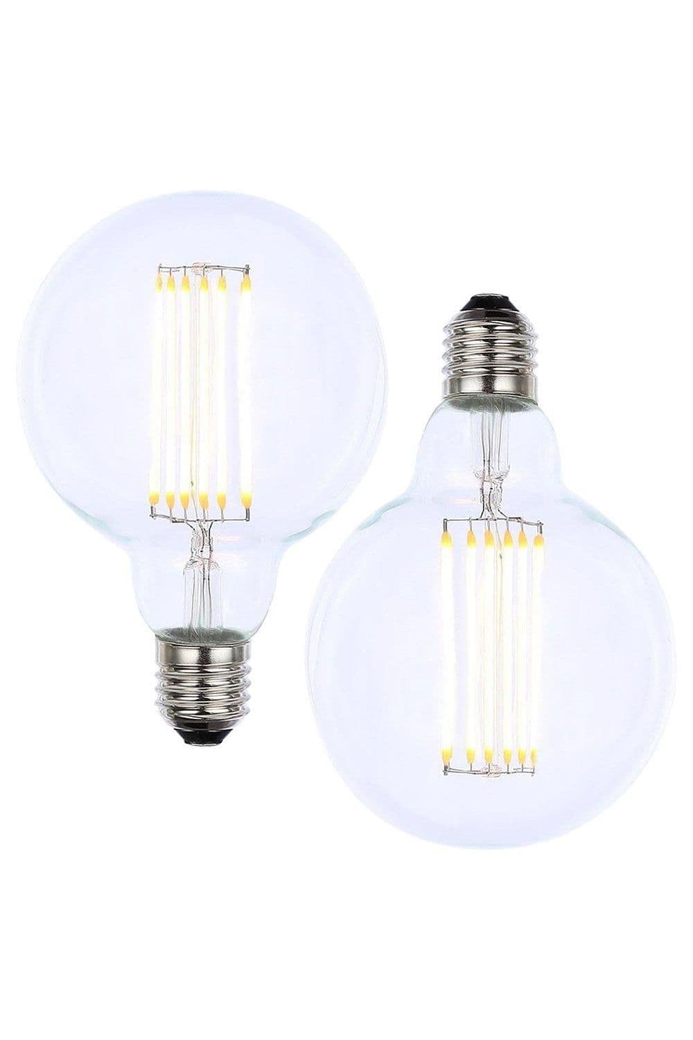 Pack 2 6W E27 Edison Screw Globe Bulb