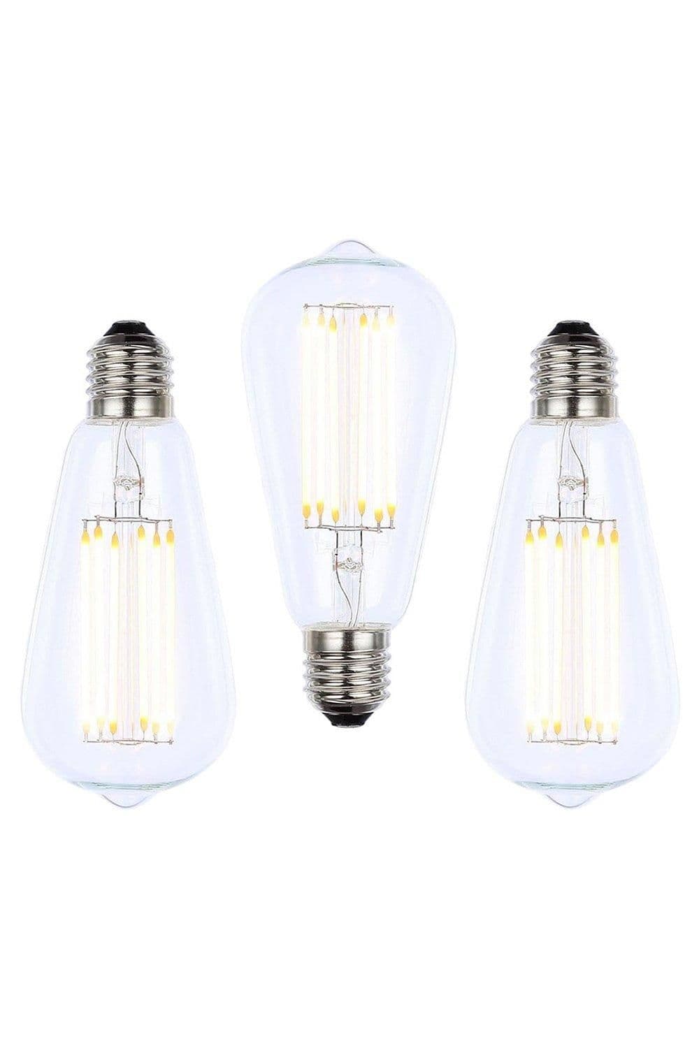 Pack 3 6W E27 Edison Screw Tear Drop Bulb