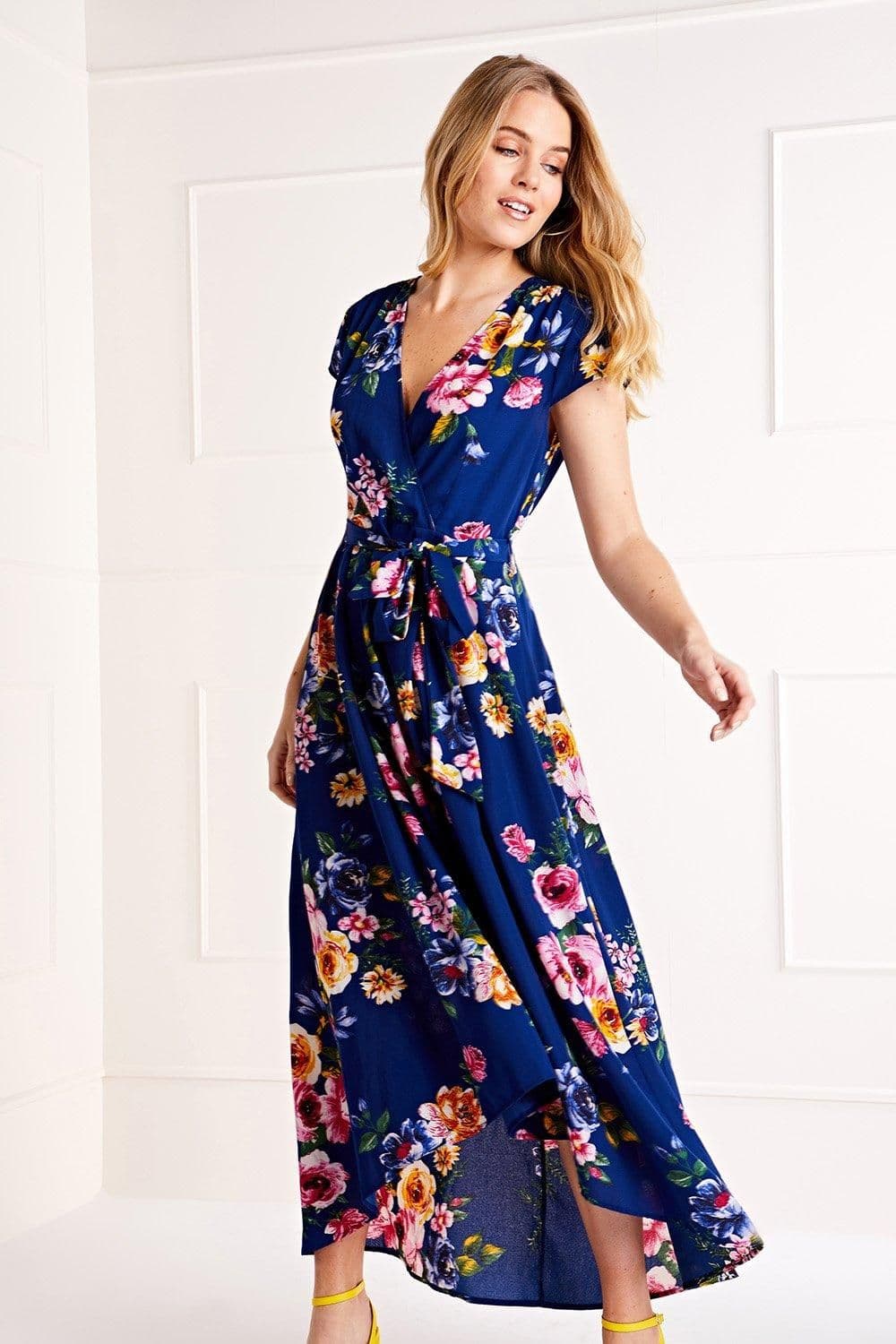 Front Wrap Floral Dress