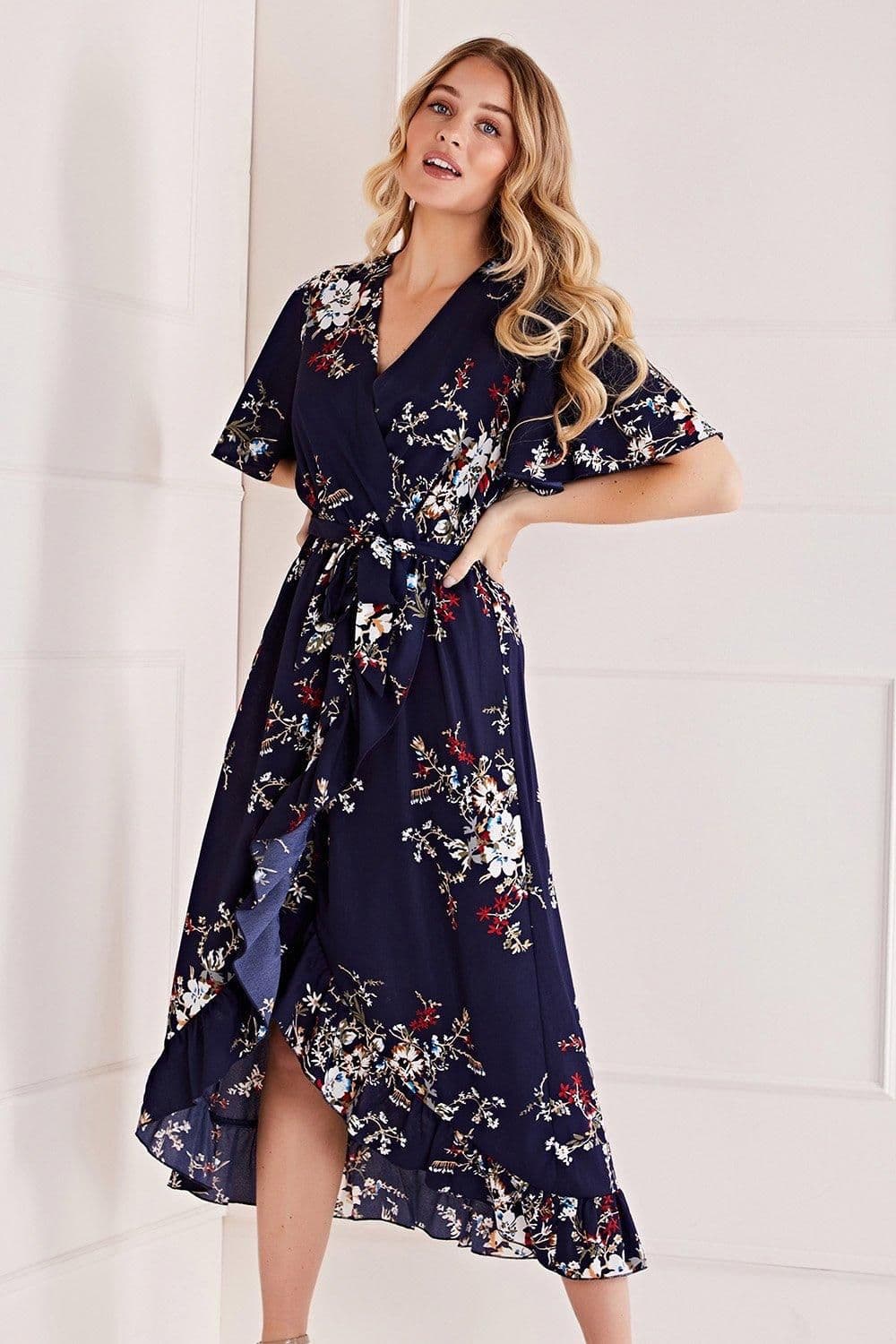 Floral Short Sleeve Maxi Dress