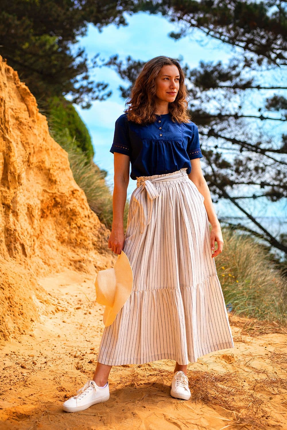 Stripe Paper Bag Skirt