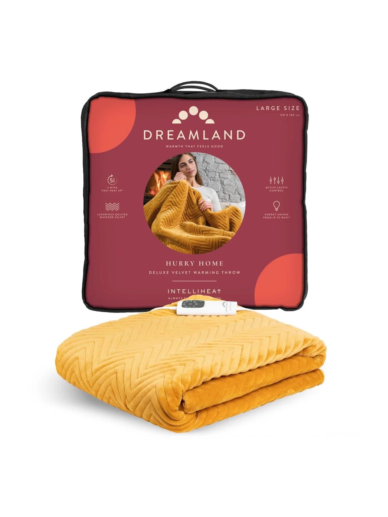 Intelliheat Luxury Herringbone Heated Throw