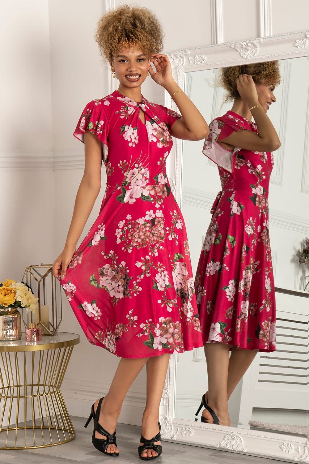 Luella Key Hole Mesh Dress