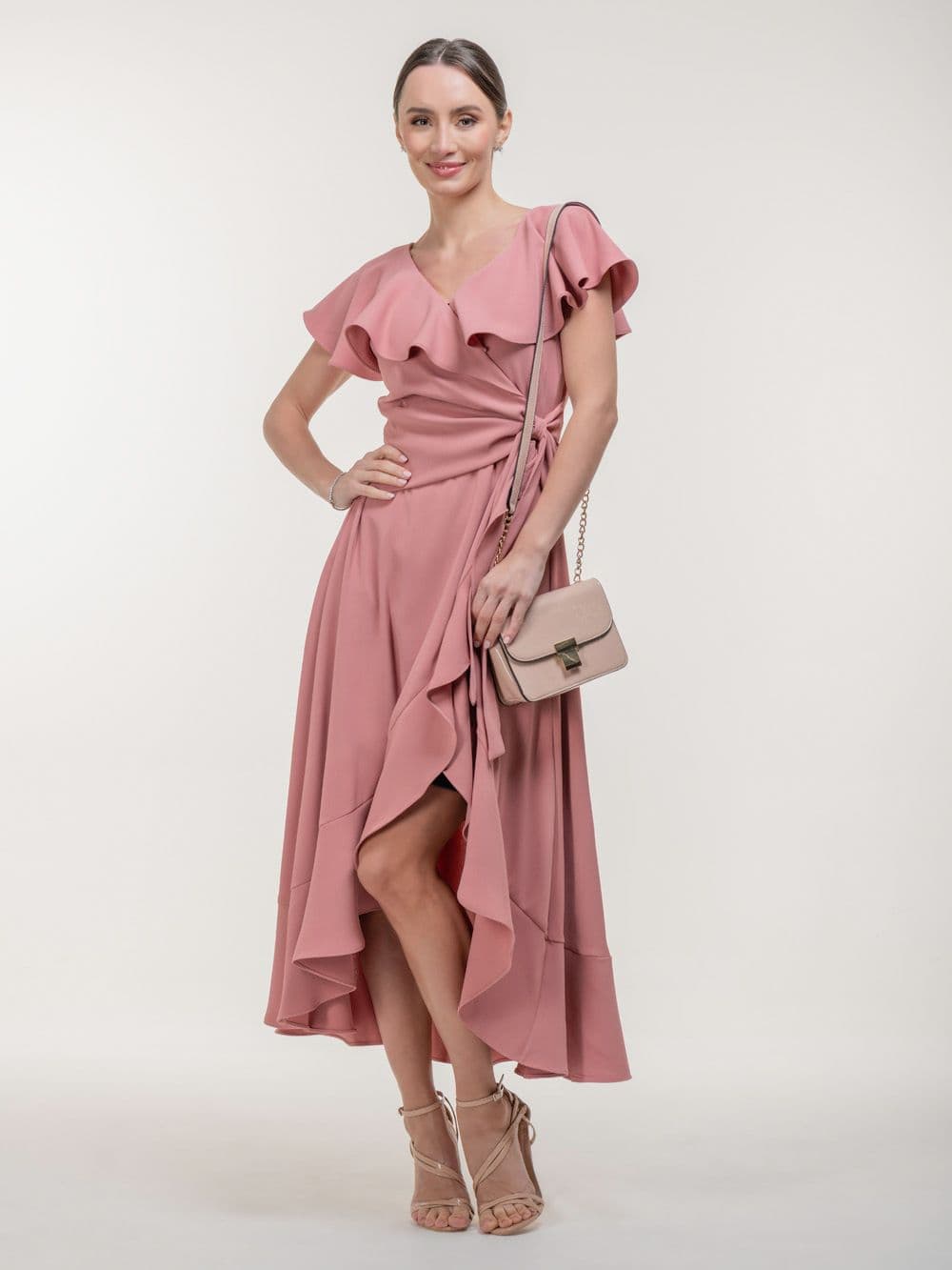 VELLA FRILL WRAP MAXI DRESS