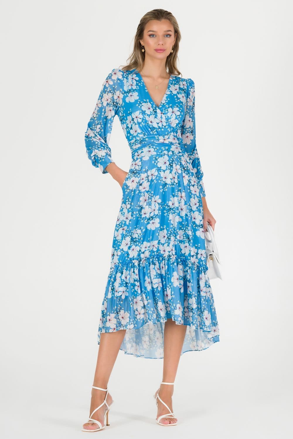 Lilianna Mesh Long Sleeve Tiered Hem Dress