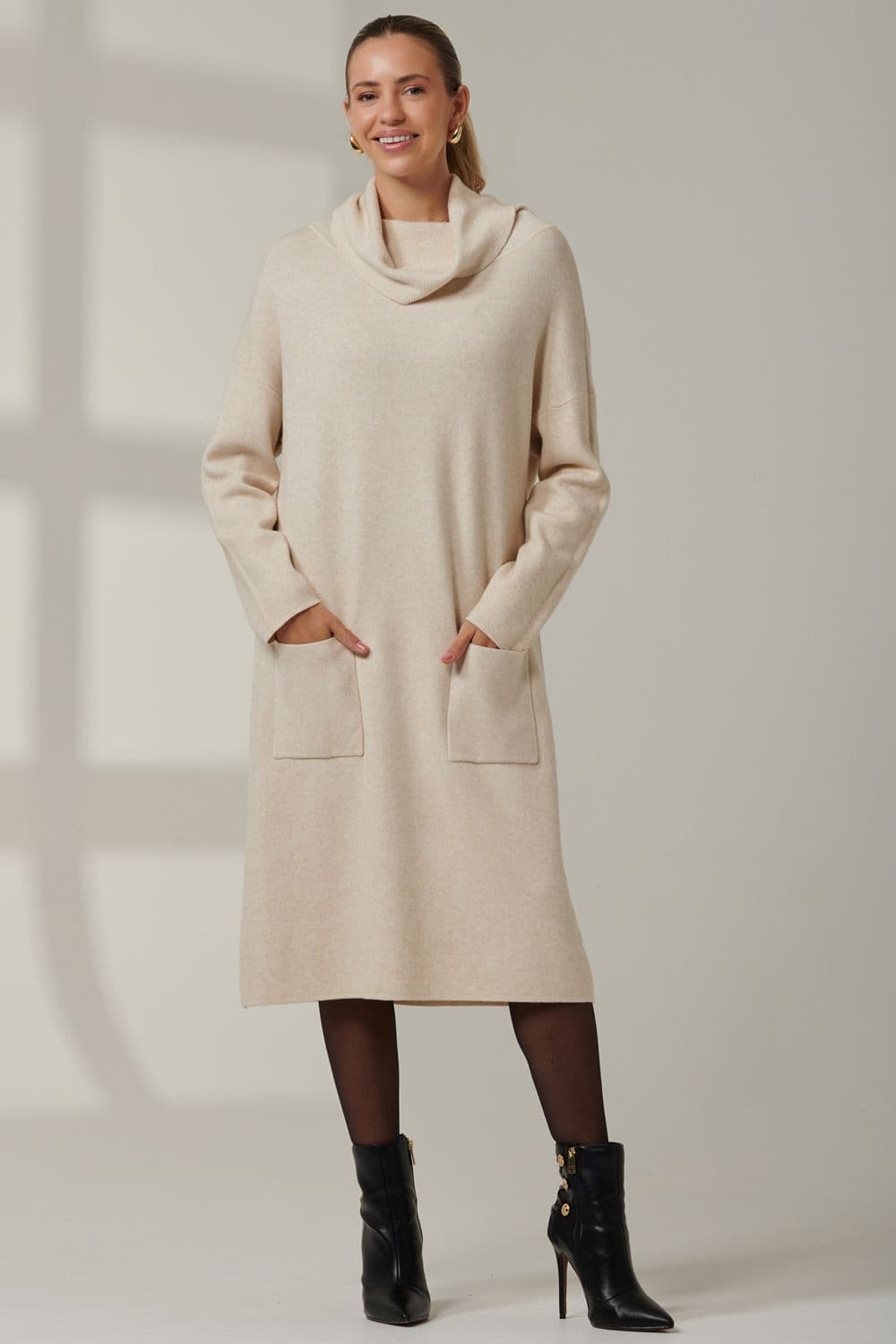 Knitted Turtleneck Longline Jumper