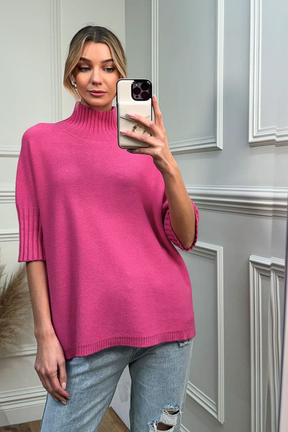 High Neck Half Sleeve Jumper Dark