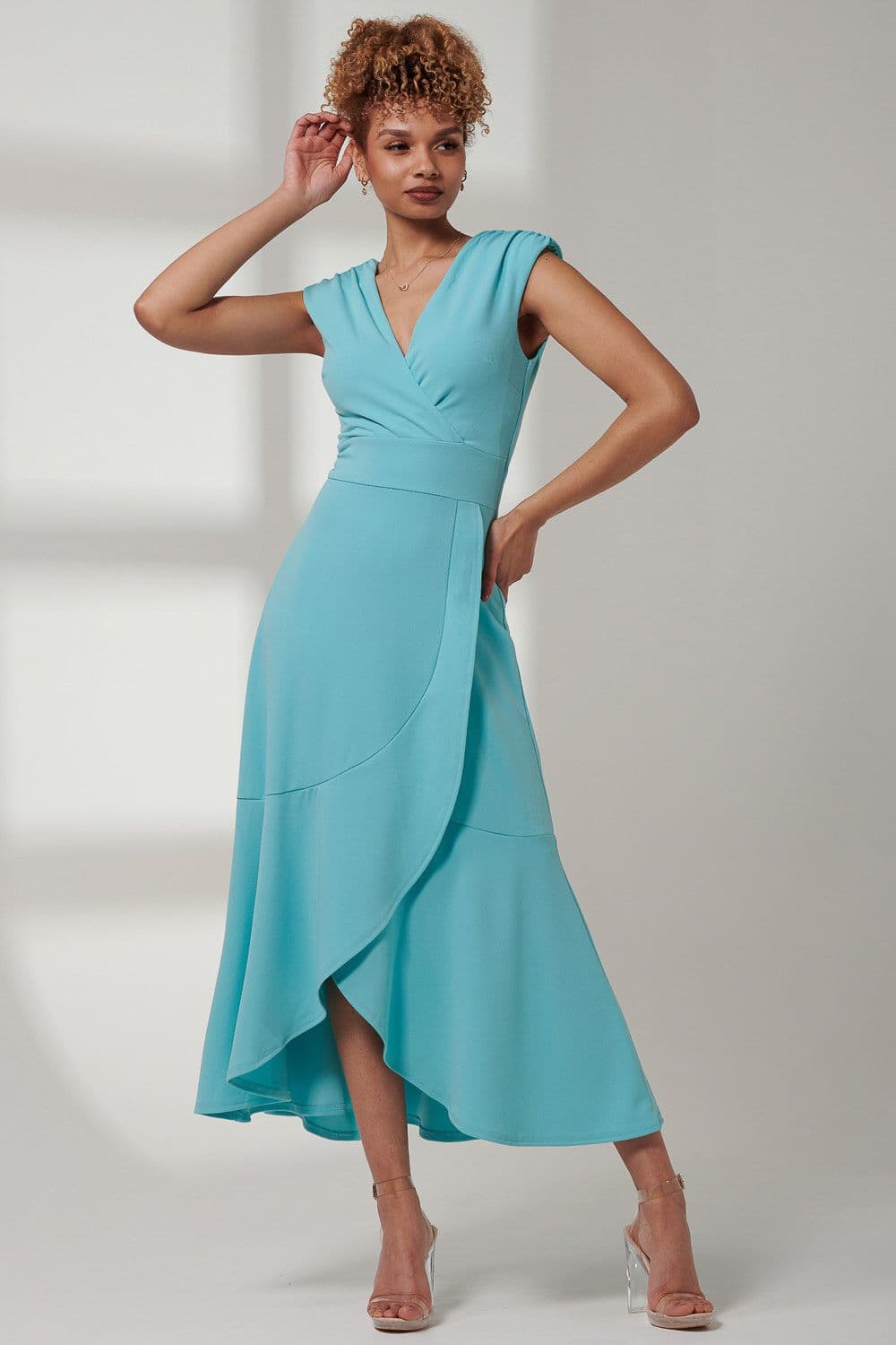 Preslie Wrap Frill Hem Maxi Dress