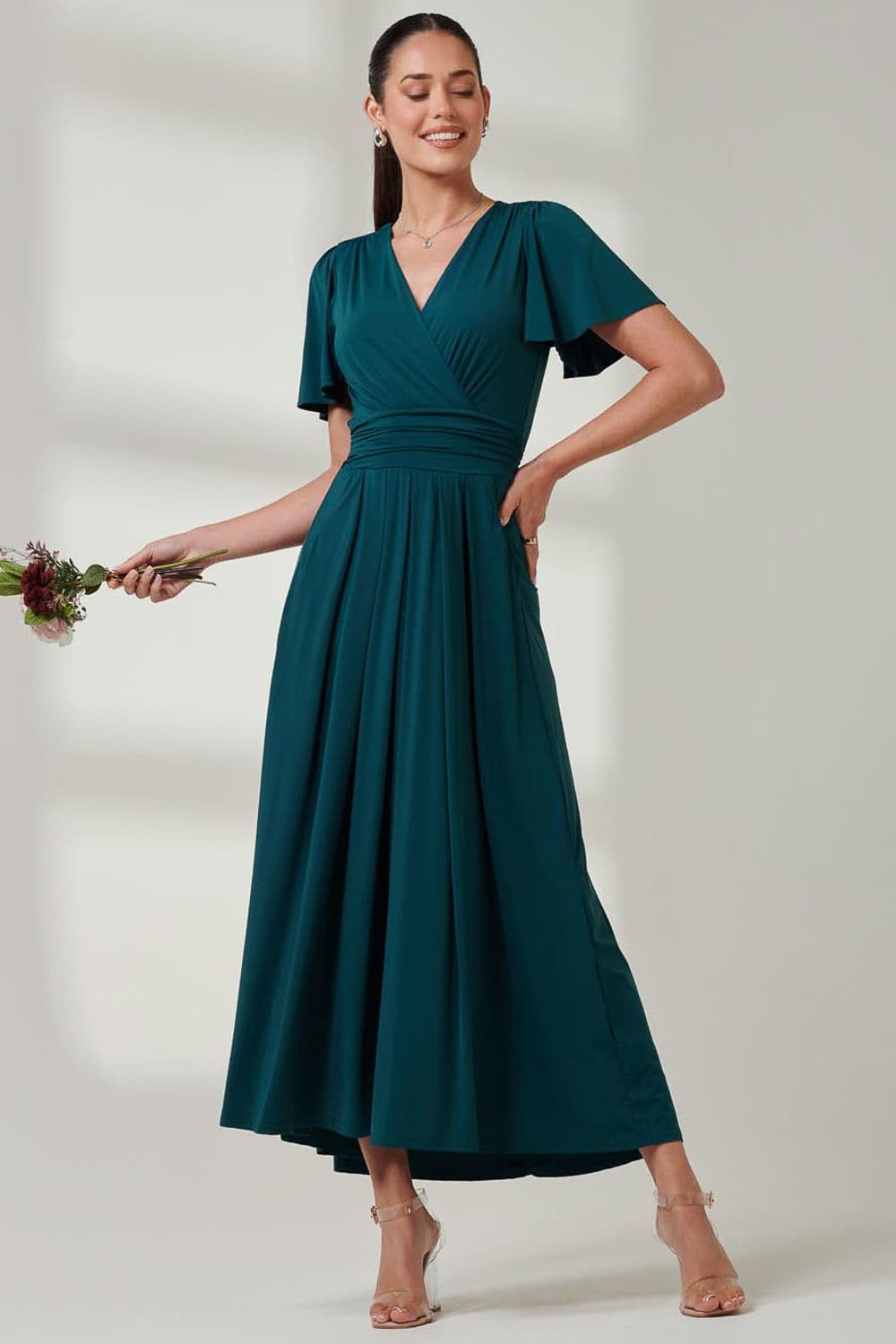 Wrap Bodice Super Smooth Jersey Maxi Dre