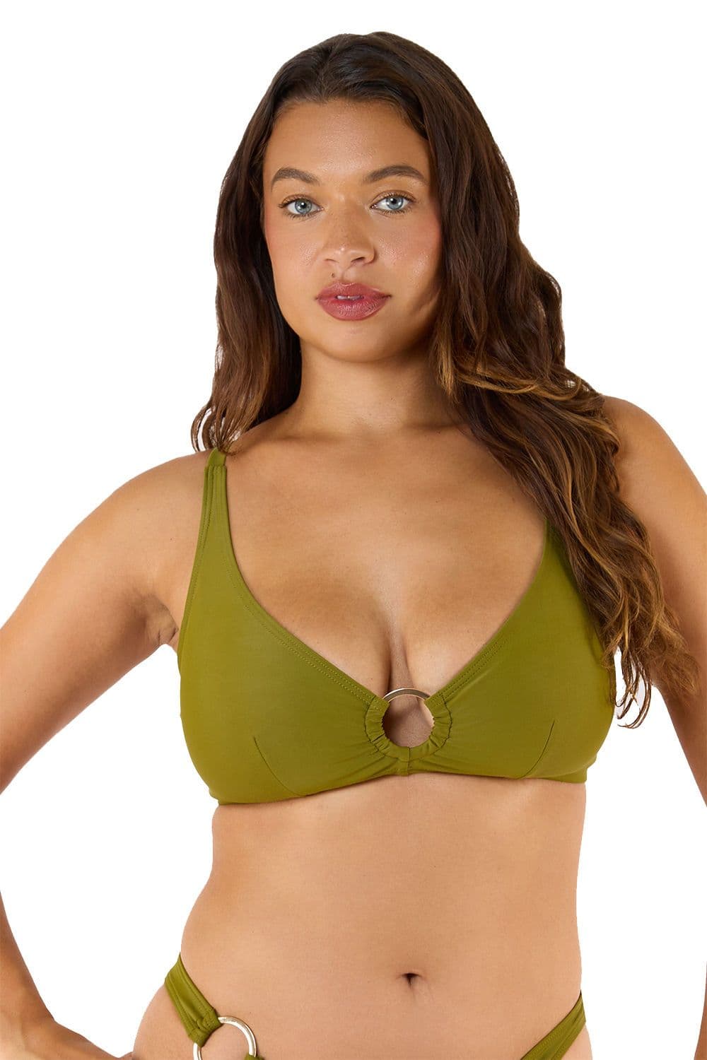 & Kalahari High Shine Bikini Top Gold Ring DD