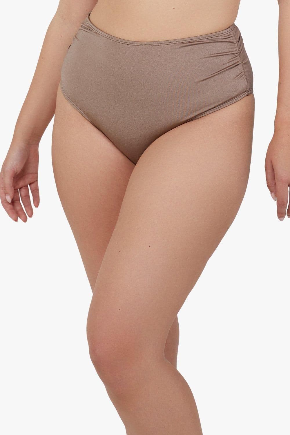 & Jade High Waist High Leg Ruched Bikini Bottom