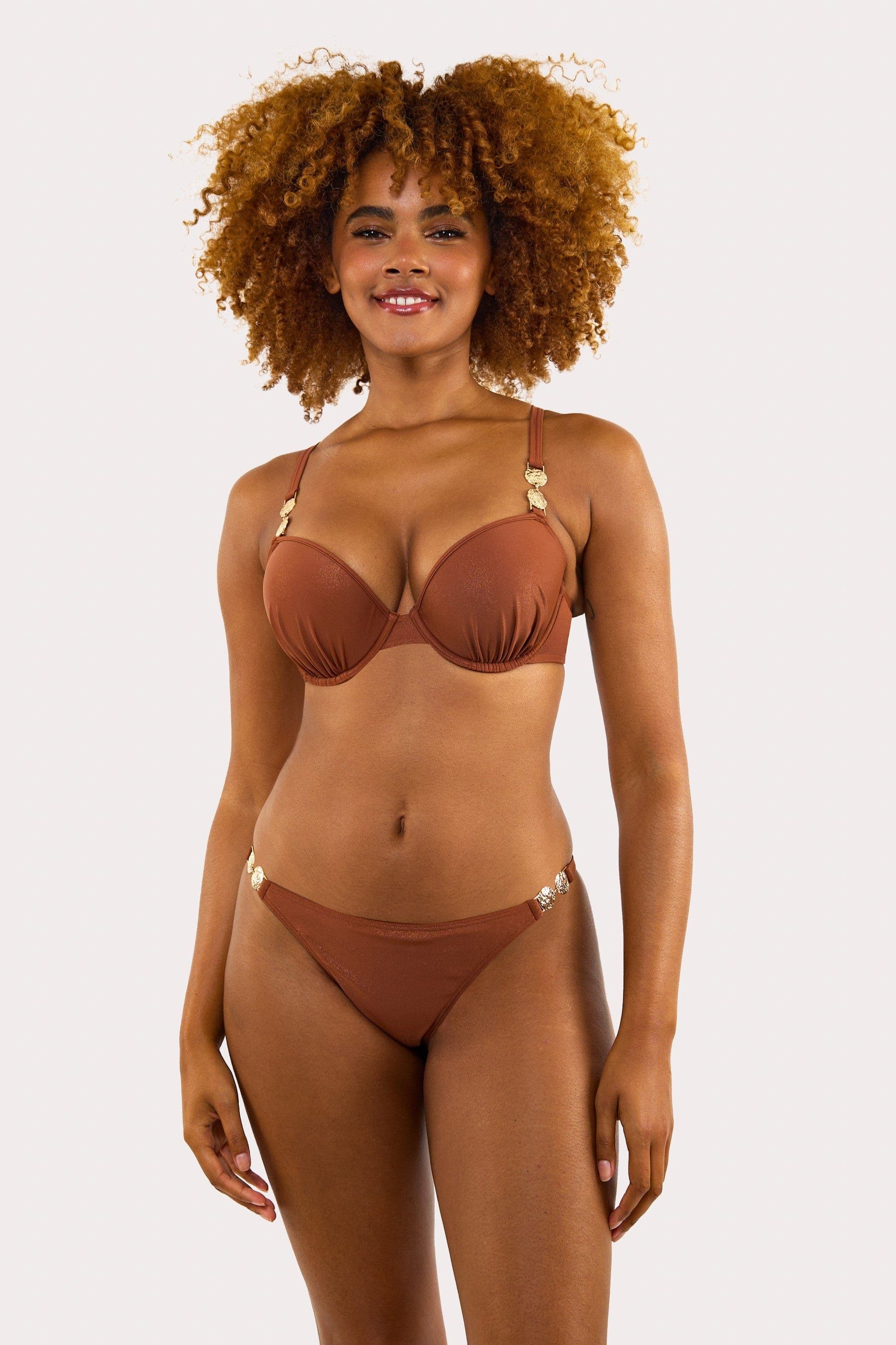& Morgan Glitter Mix & Match Fuller Bust Plunge Bikini Top