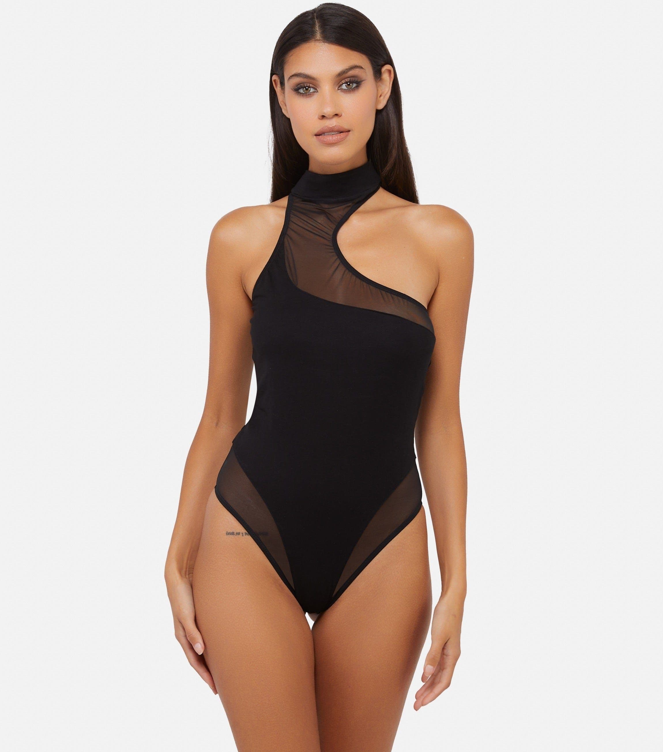 & Lola Asymmetric Mesh & Jersey Body