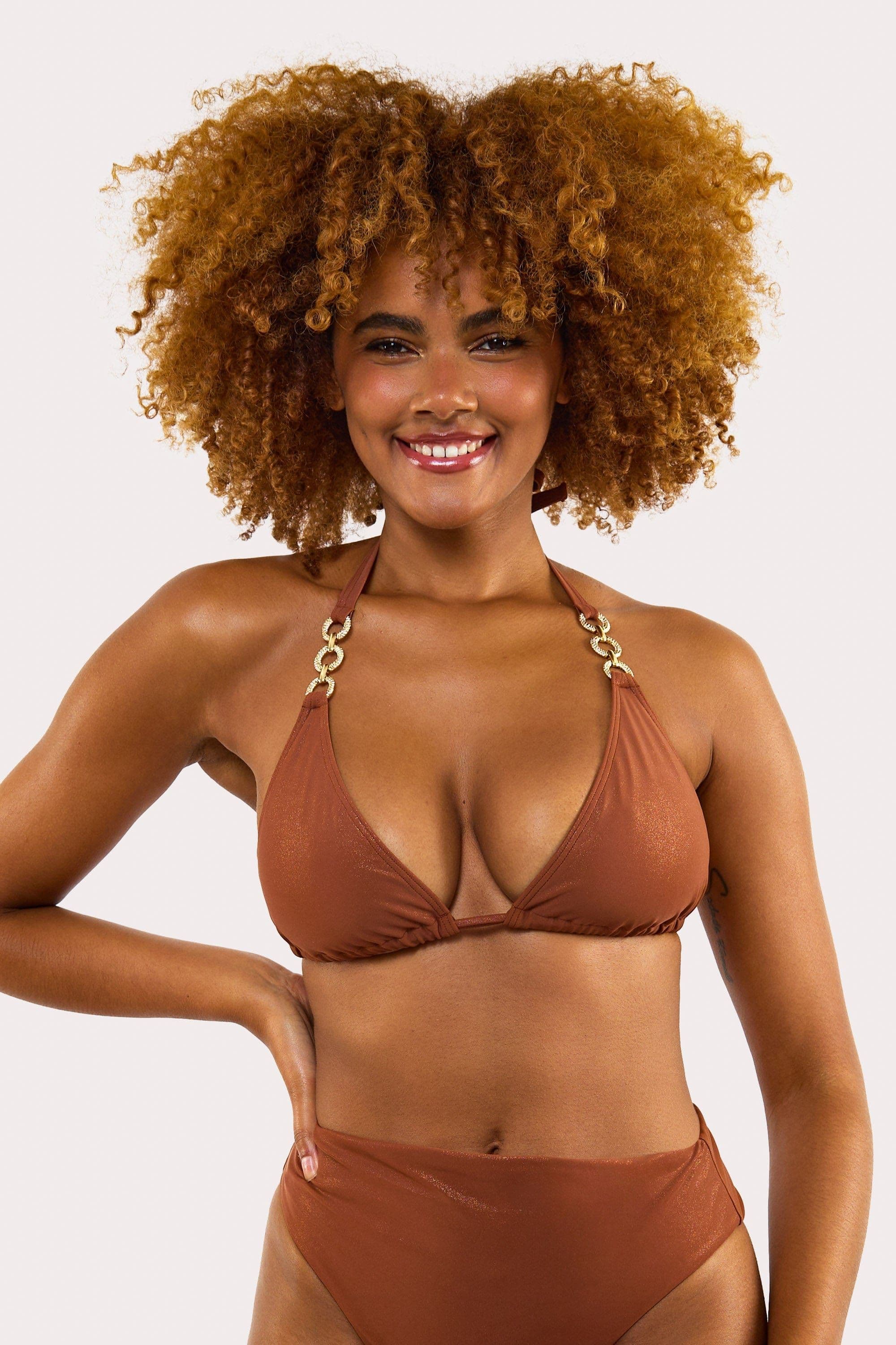 & Morgan Glitter Mix & Match Triangle Bikini Top 14E F