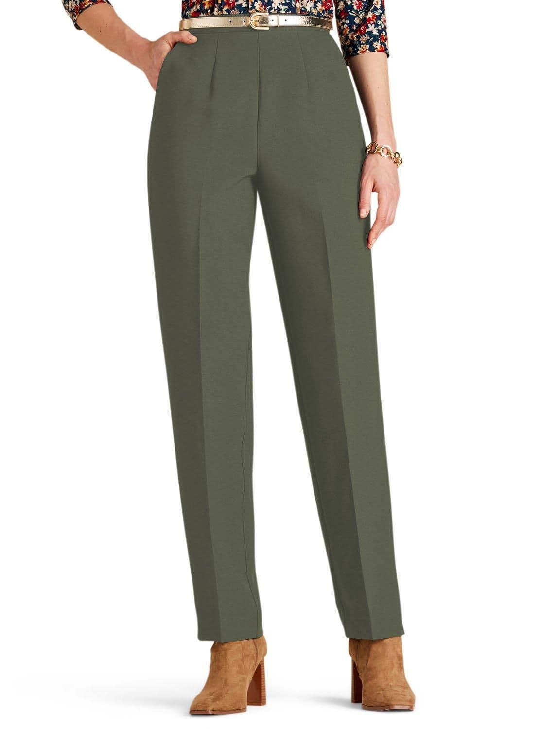 Chums Women's Wool Touch Trouser in Olive | Size: 20XS