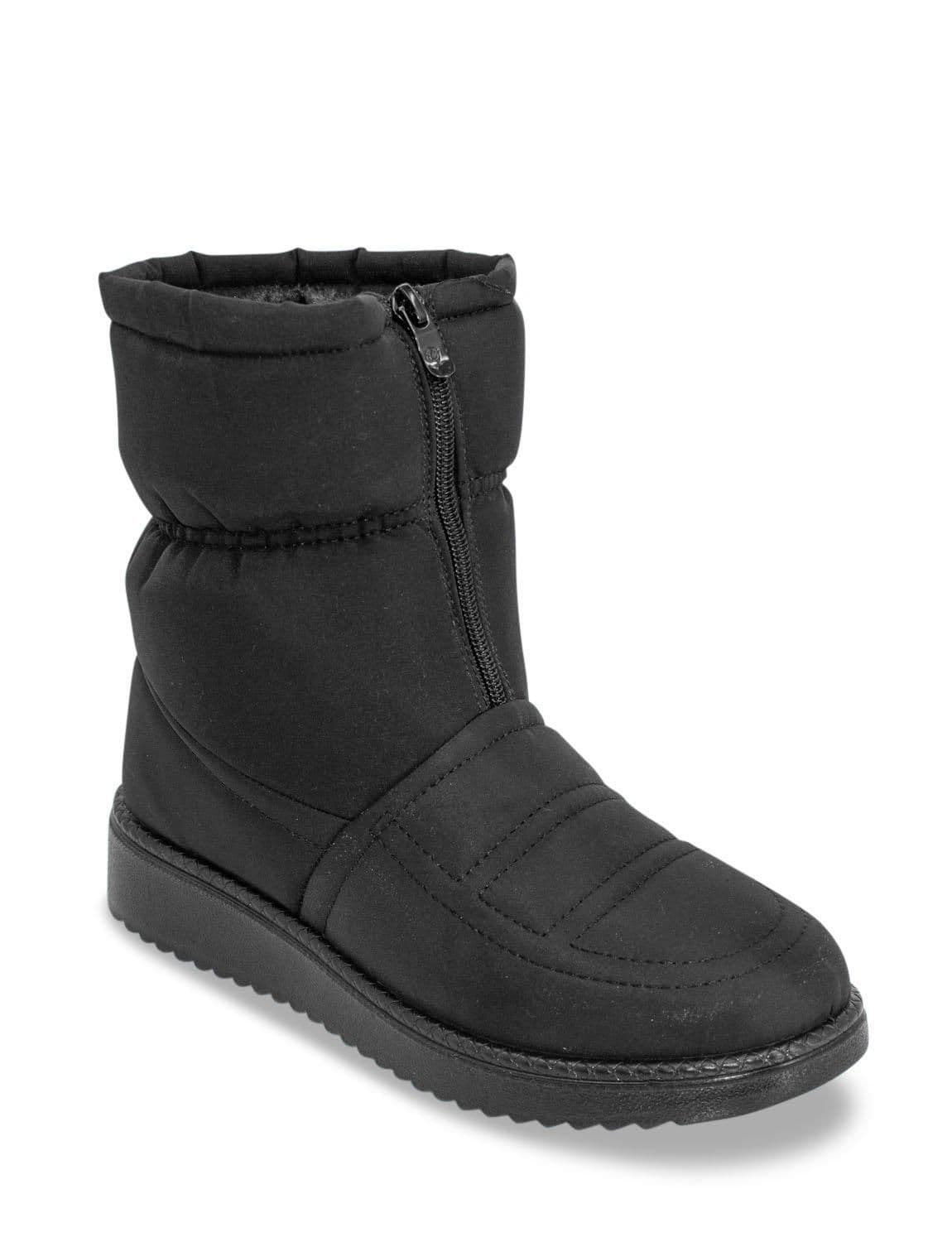 Chums Women's Wide Fit Water resistant Fabric Front Zip Boot in Black | Size: 8