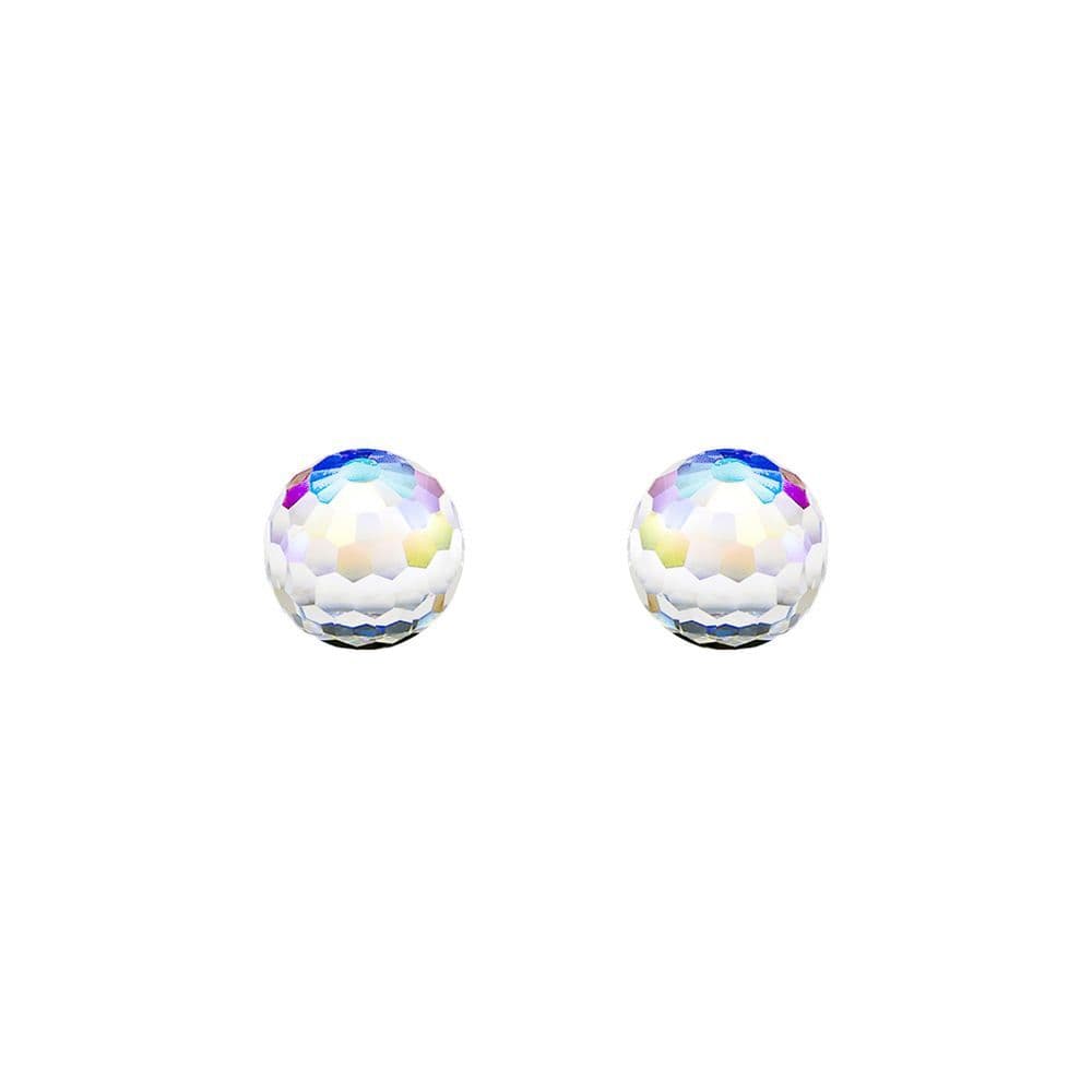 9ct Rainbow Crystal AB Disco Ball Stud Earrings 6mm JES286