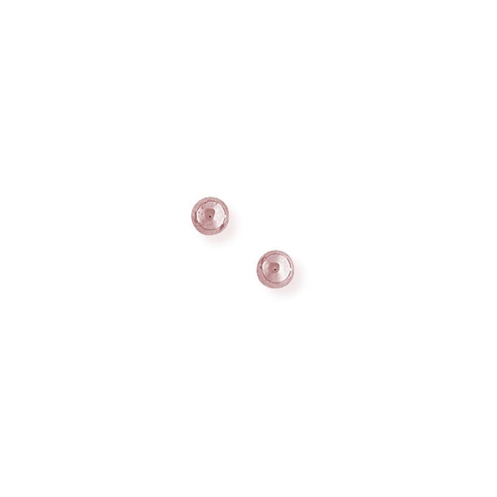 9ct Pink Rose Gold 3D Round Bead Ball Stud Earrings 4mm SENR02504