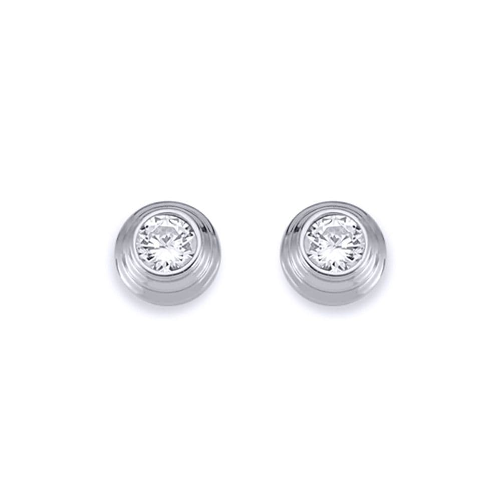 3 Tier Round Wedding Cake CZ Stud Earrings 3mm 6mm AES115A