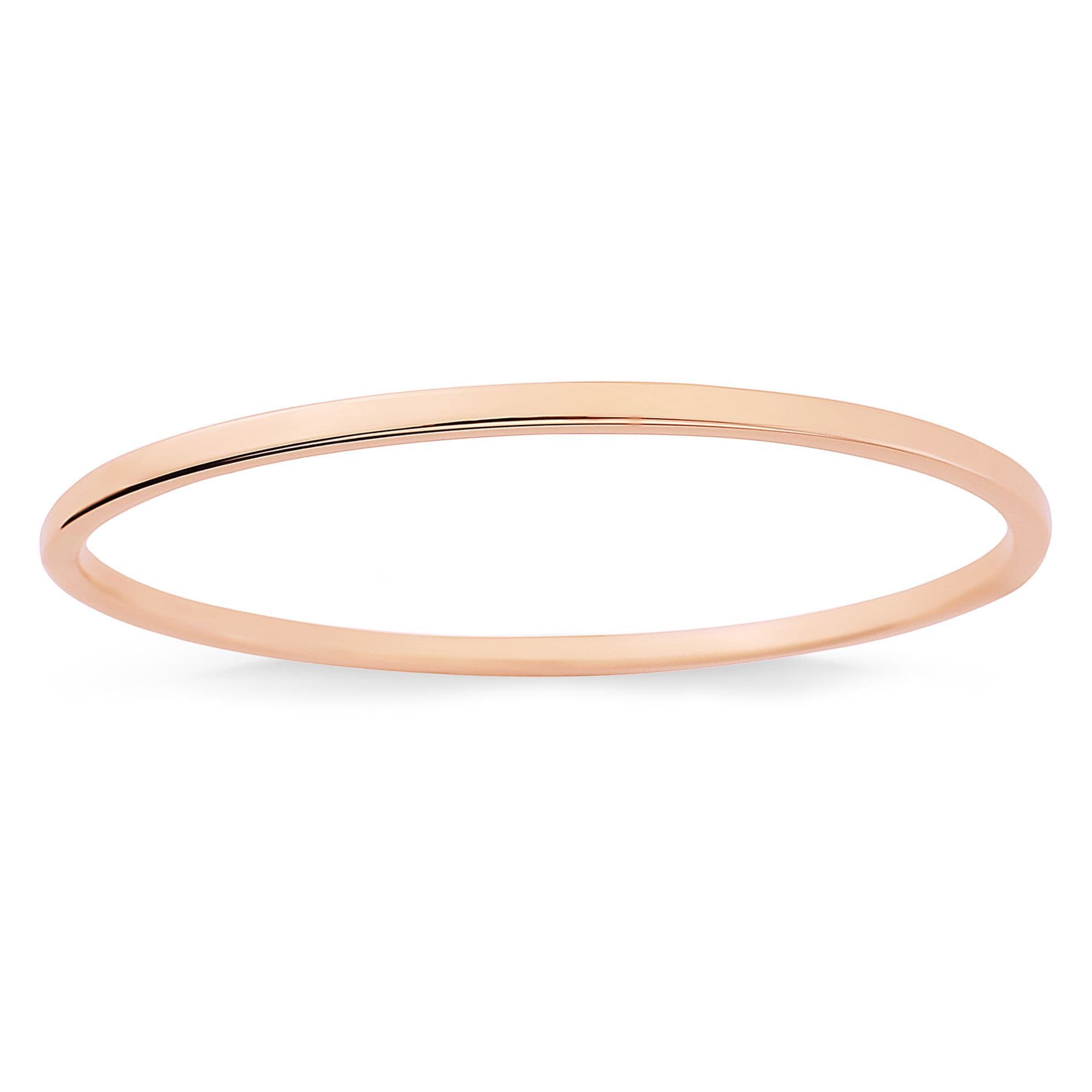 9ct Pink Rose Gold 2.5mm Square Tube Oval Bangle Bracelet BNNR02388