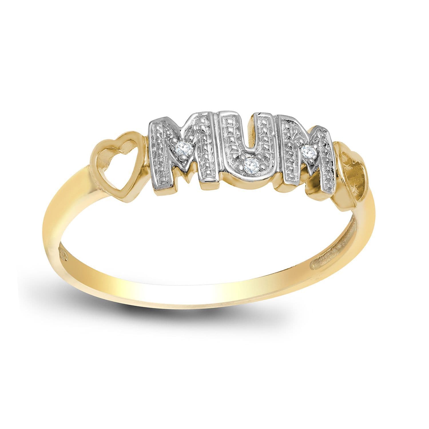 9ct 0.02ct Diamond MUM Identity Ring 4.5mm K
