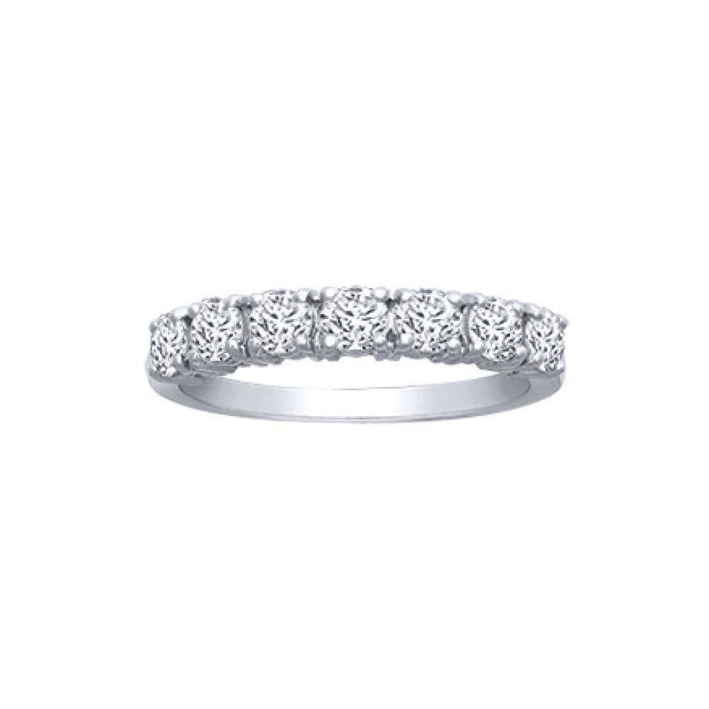 18ct White Gold 1ct Diamond 7 Stone Eternity Ring 4mm 18R947 100 O