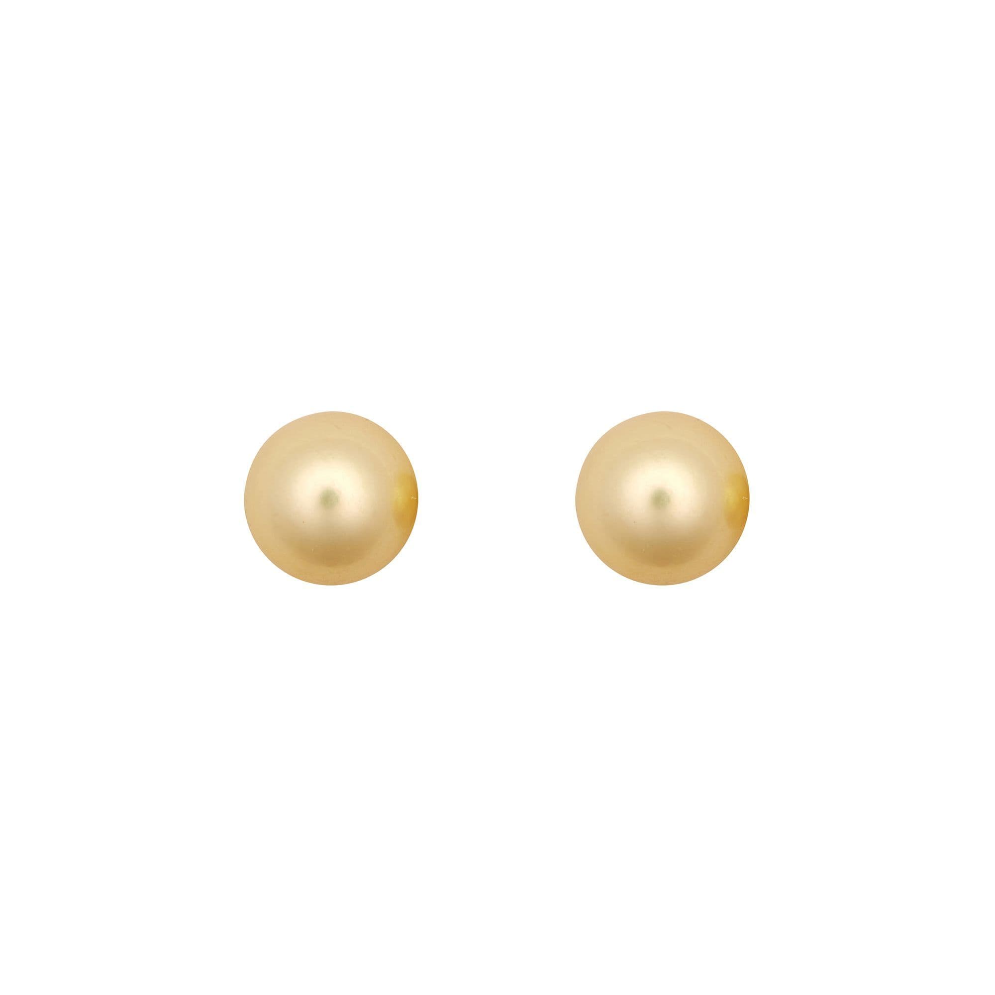 9ct Creamy Akoya Cultured Pearl Full Moon Stud Earrings 7mm JES363