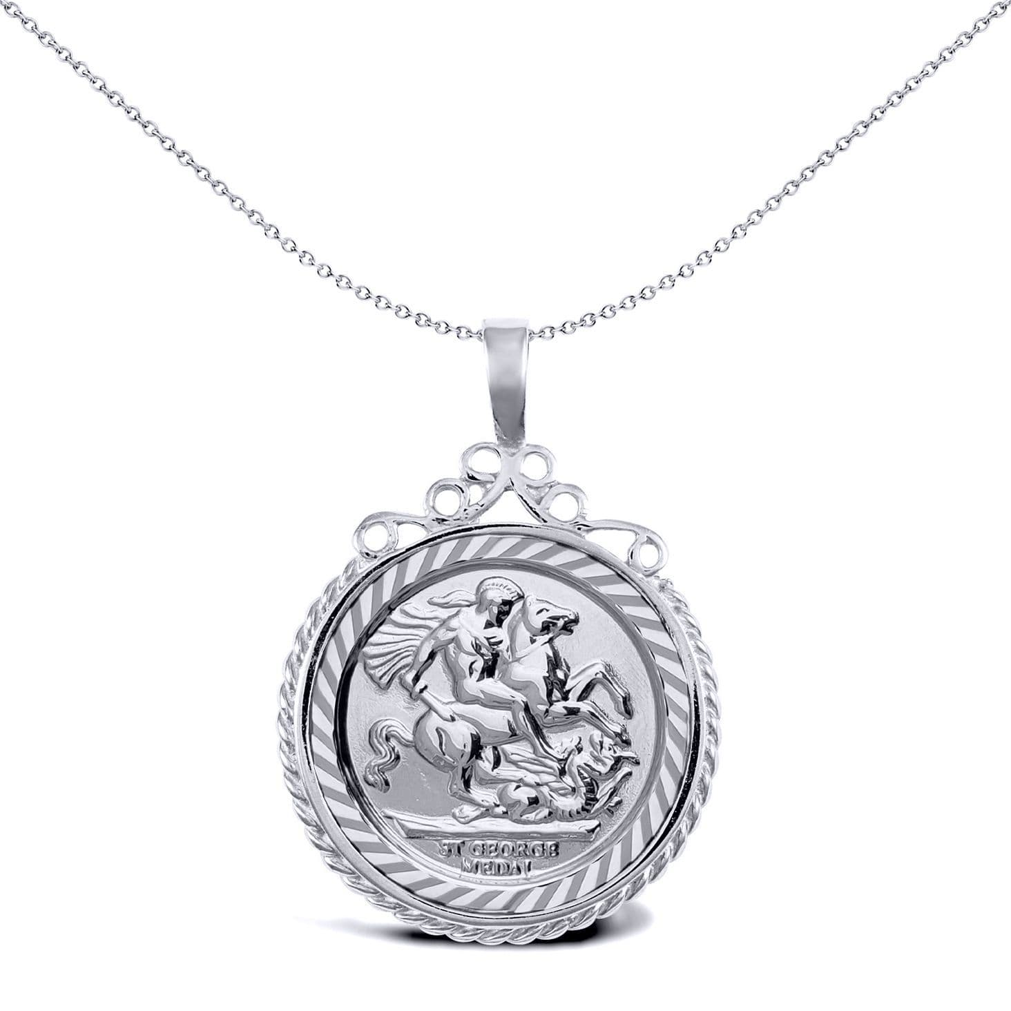 Rope Edge Scroll Top St George Pendant ASP003 H